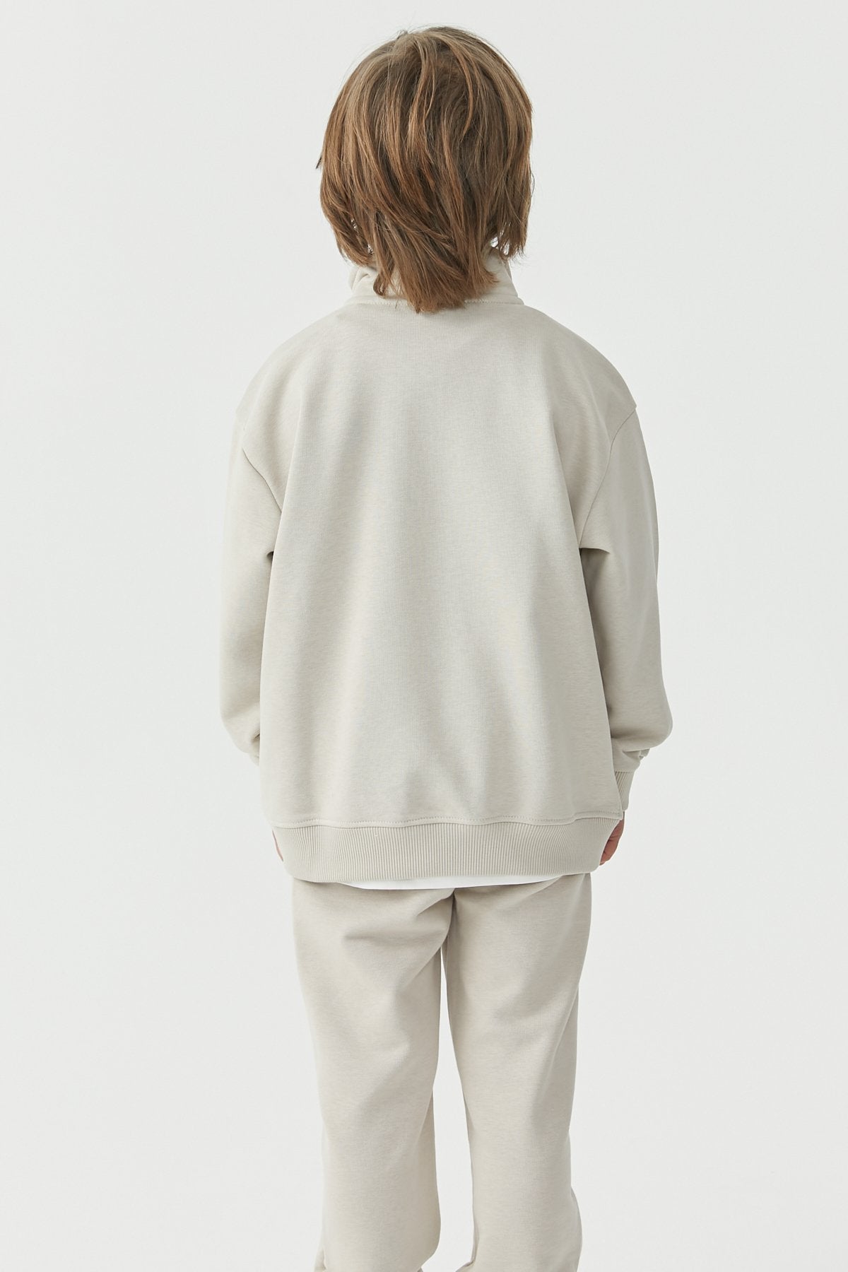 Boy's Collar Zippered Sweat Top