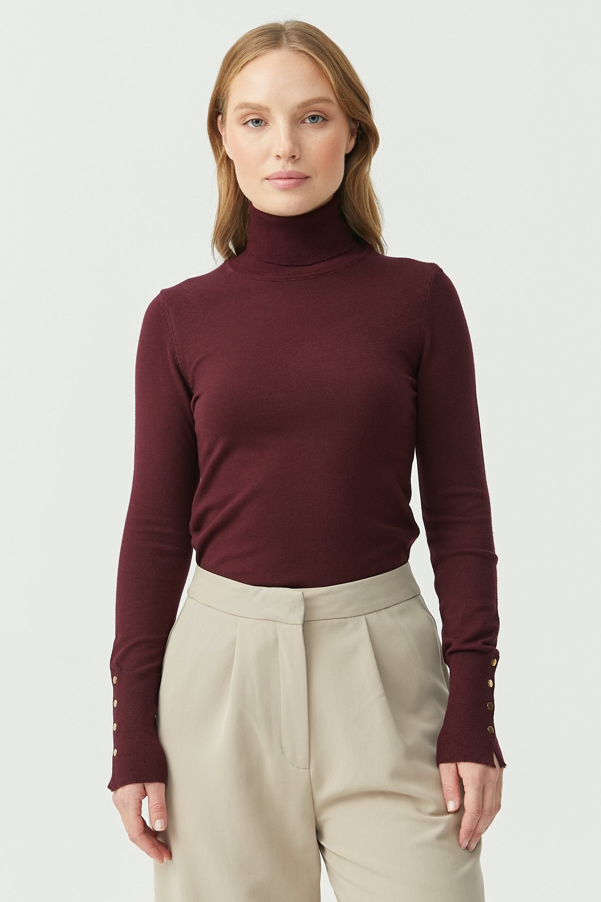 Women's Full Turtleneck Thin Knit Sweater