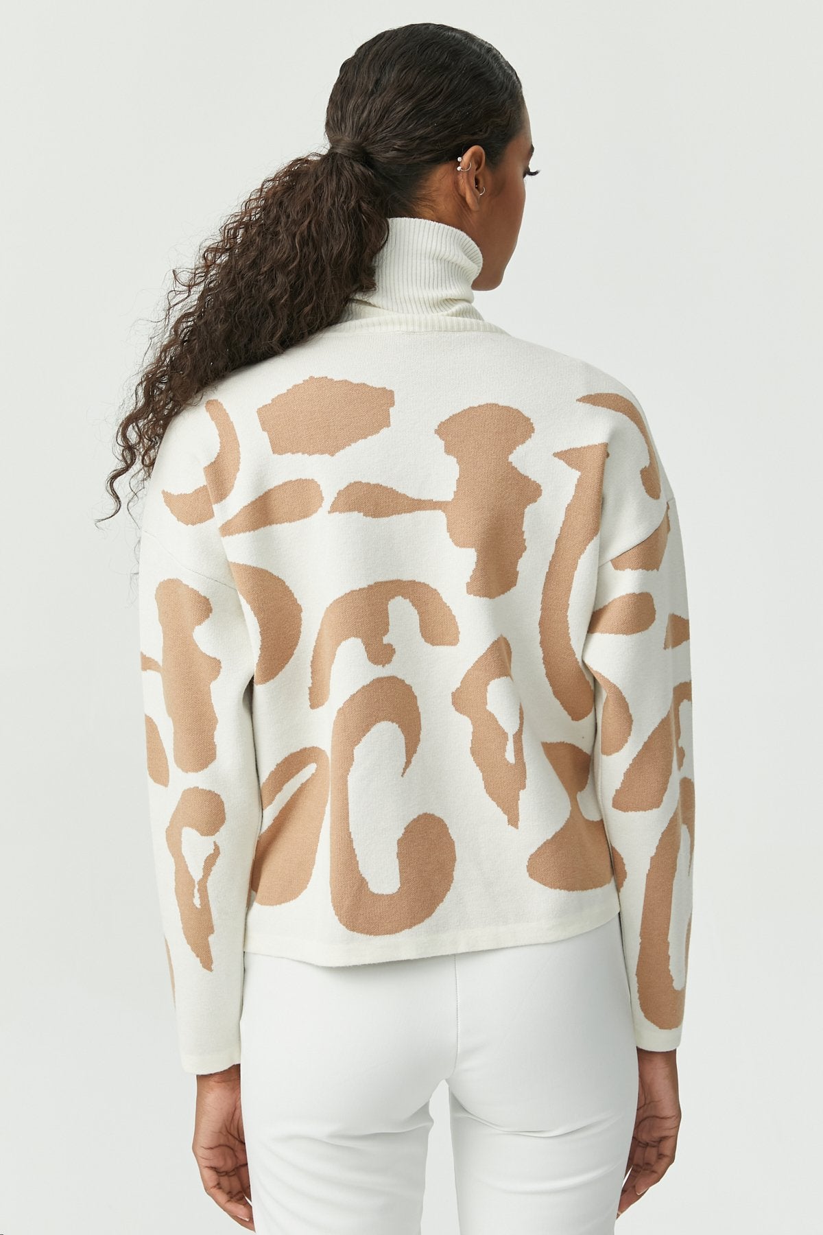 Women's Turtleneck Patterned Knitwear Sweater