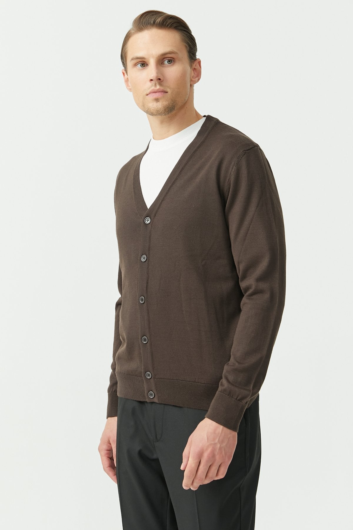 Men's V-Neck Buttoned Knitwear Cardigan
