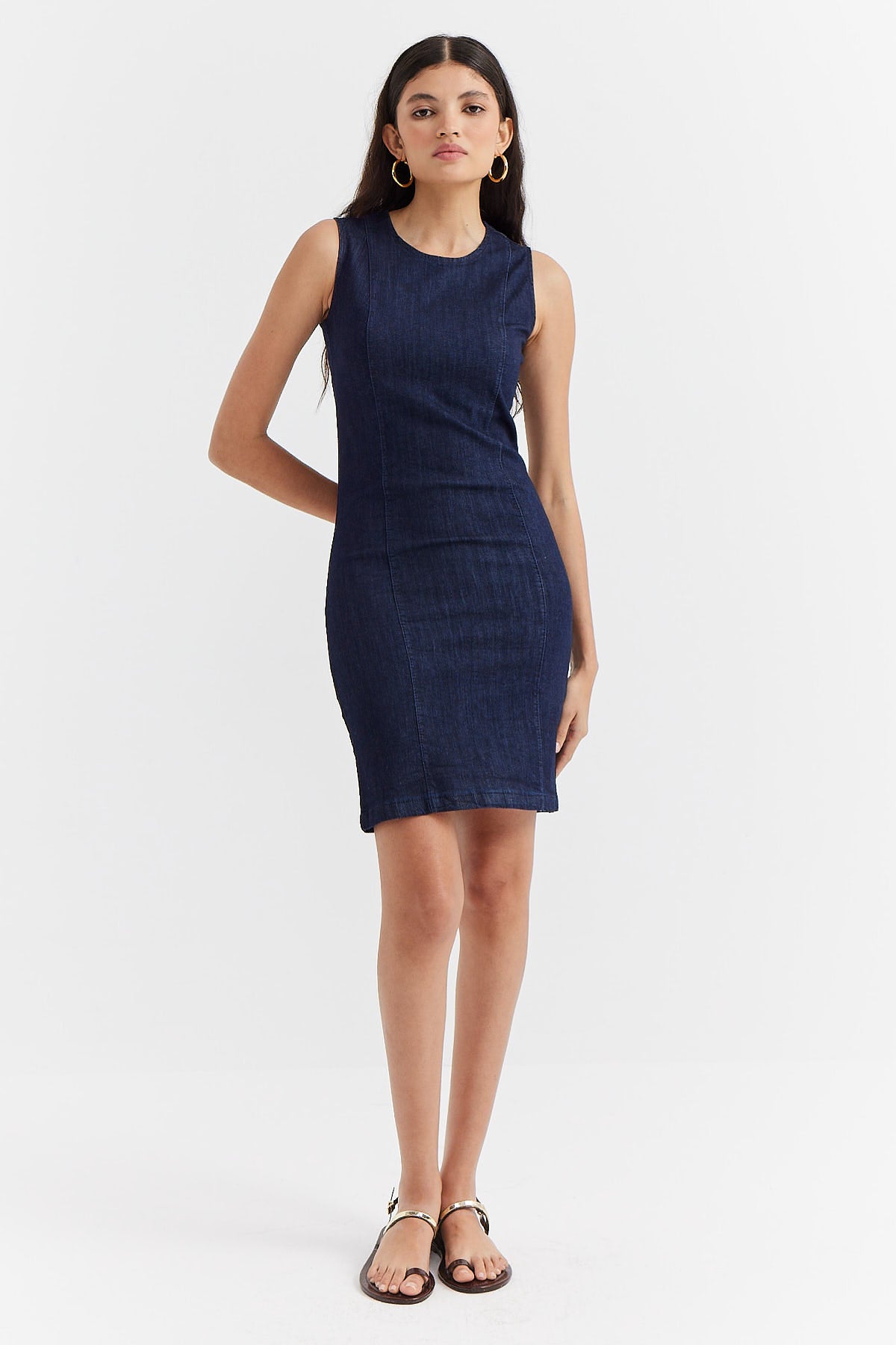 Women's Slim Cut Short Length Denim Dress