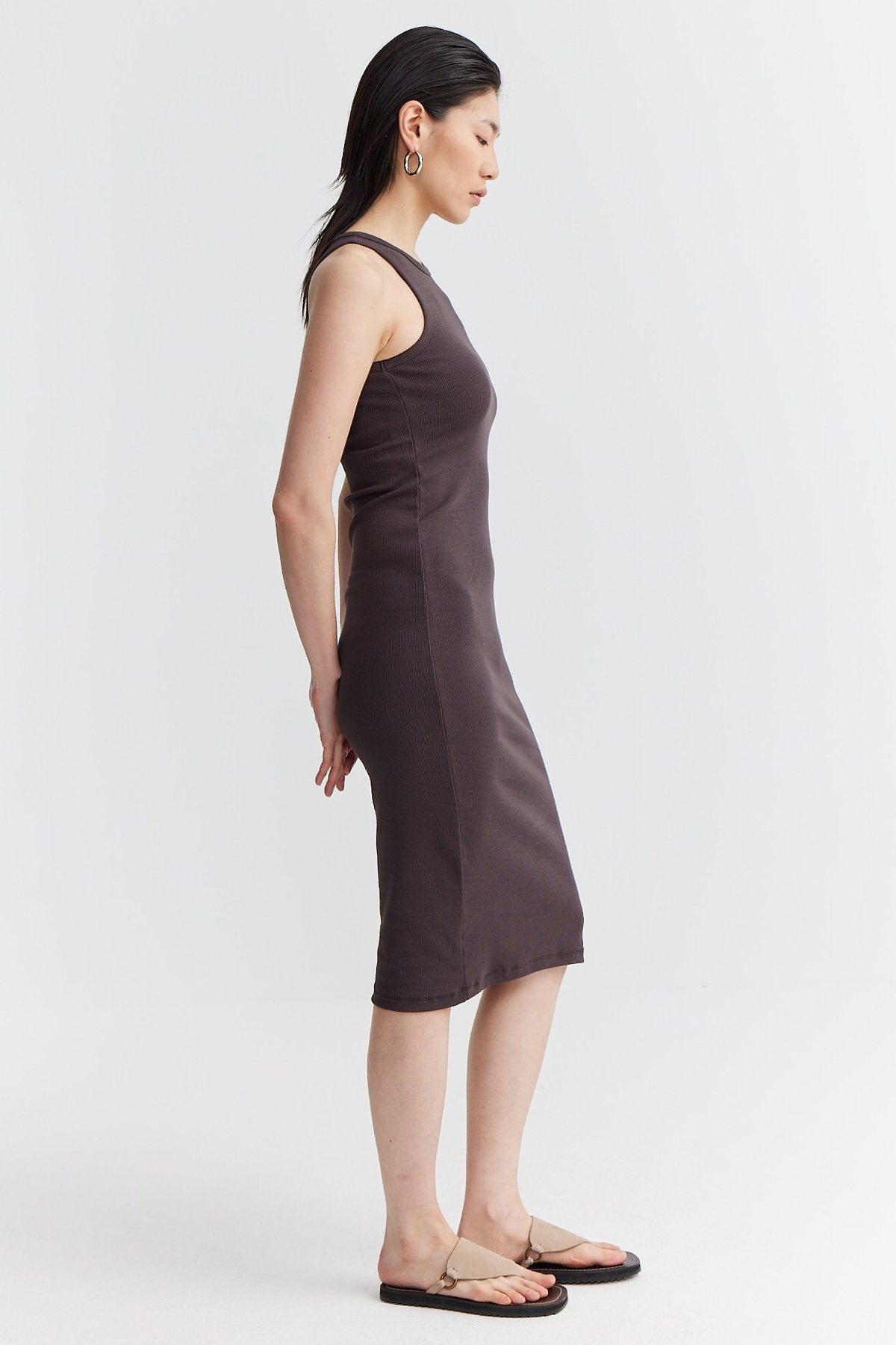 Women's Halter Neck Ribbed Dress