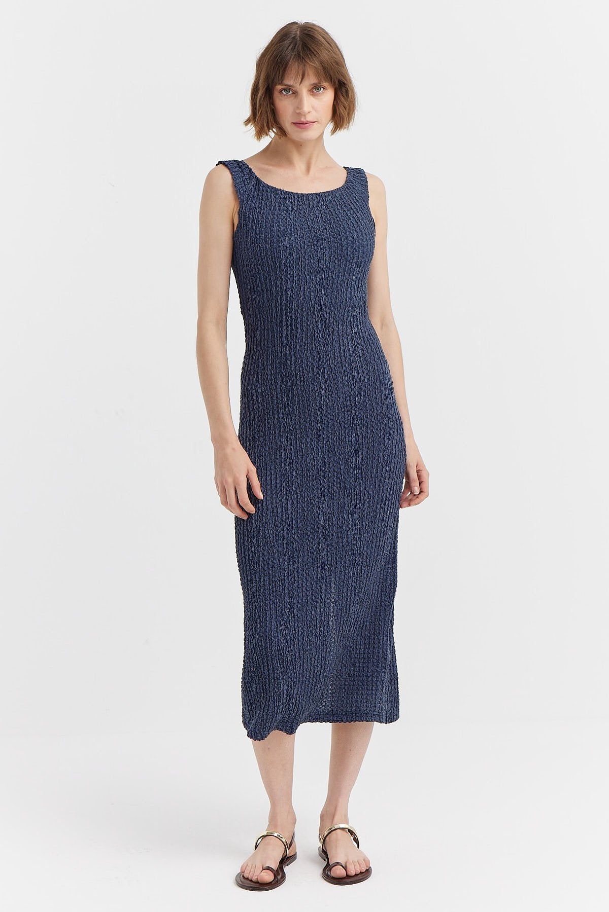 Women's Textured Slit Detail Dress