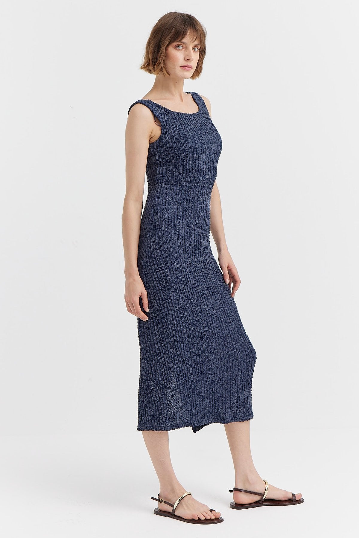 Women's Textured Slit Detail Dress