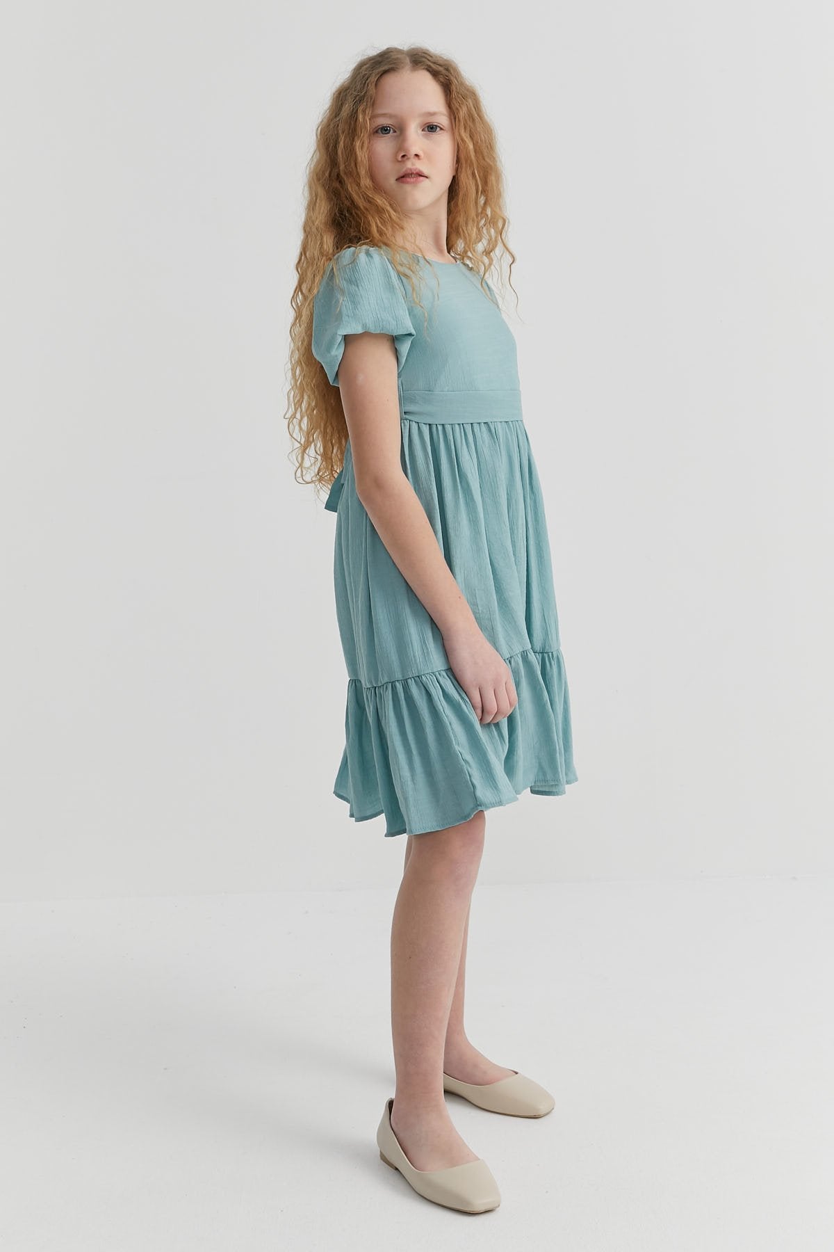 فستان بناتي برباط الخصر