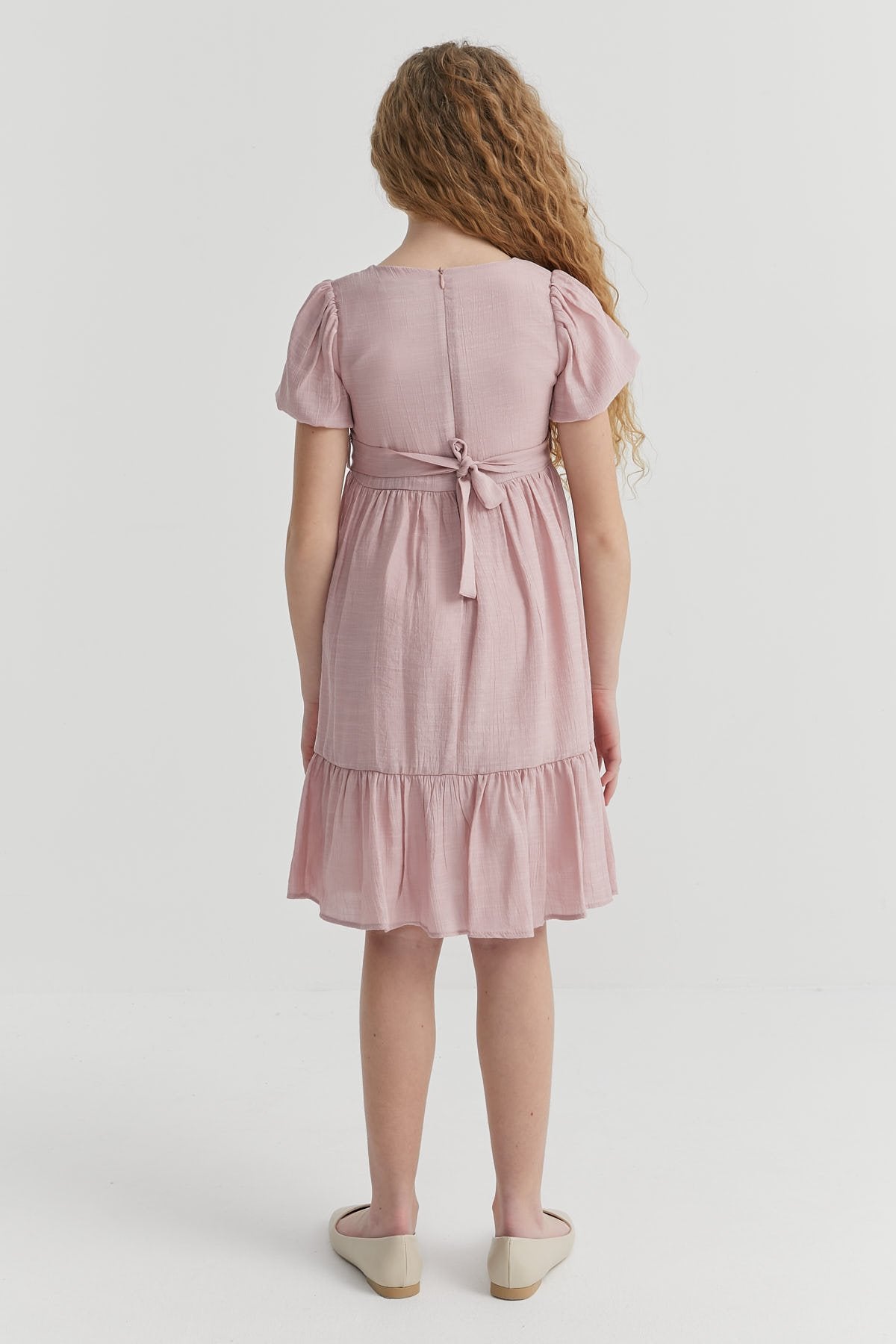 فستان بناتي برباط الخصر