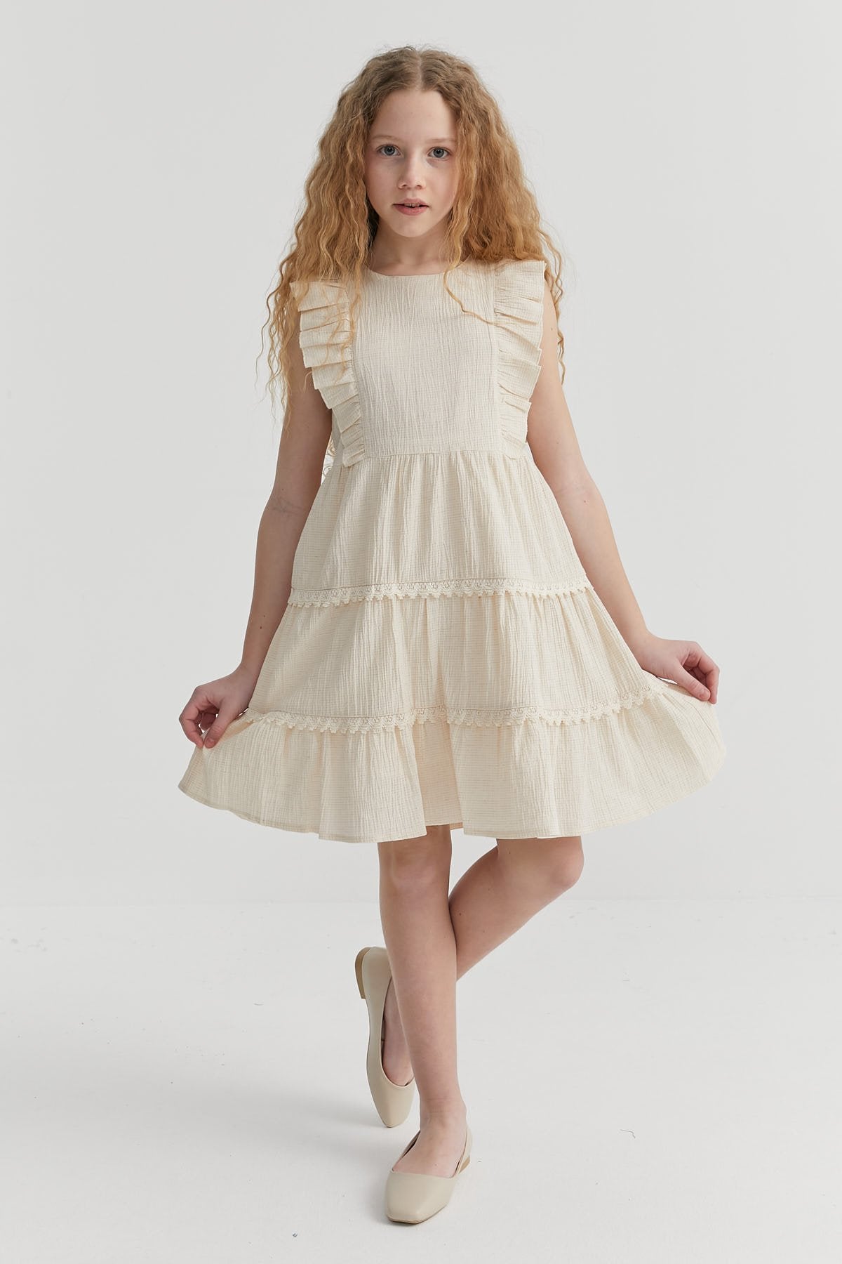 Girl's Detailed Sleeveless Dress