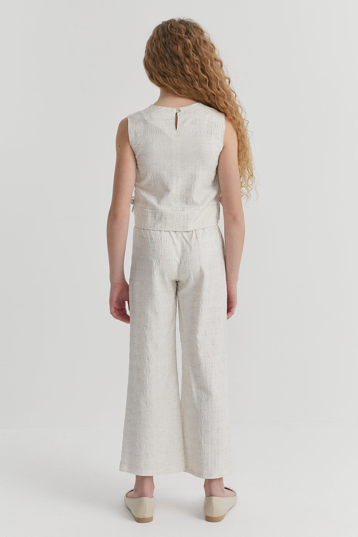 Girl's Linen Look 2-Piece Set