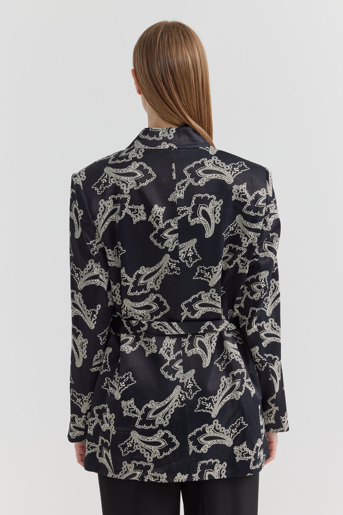 Women's Patterned Belt Detailed Jacket