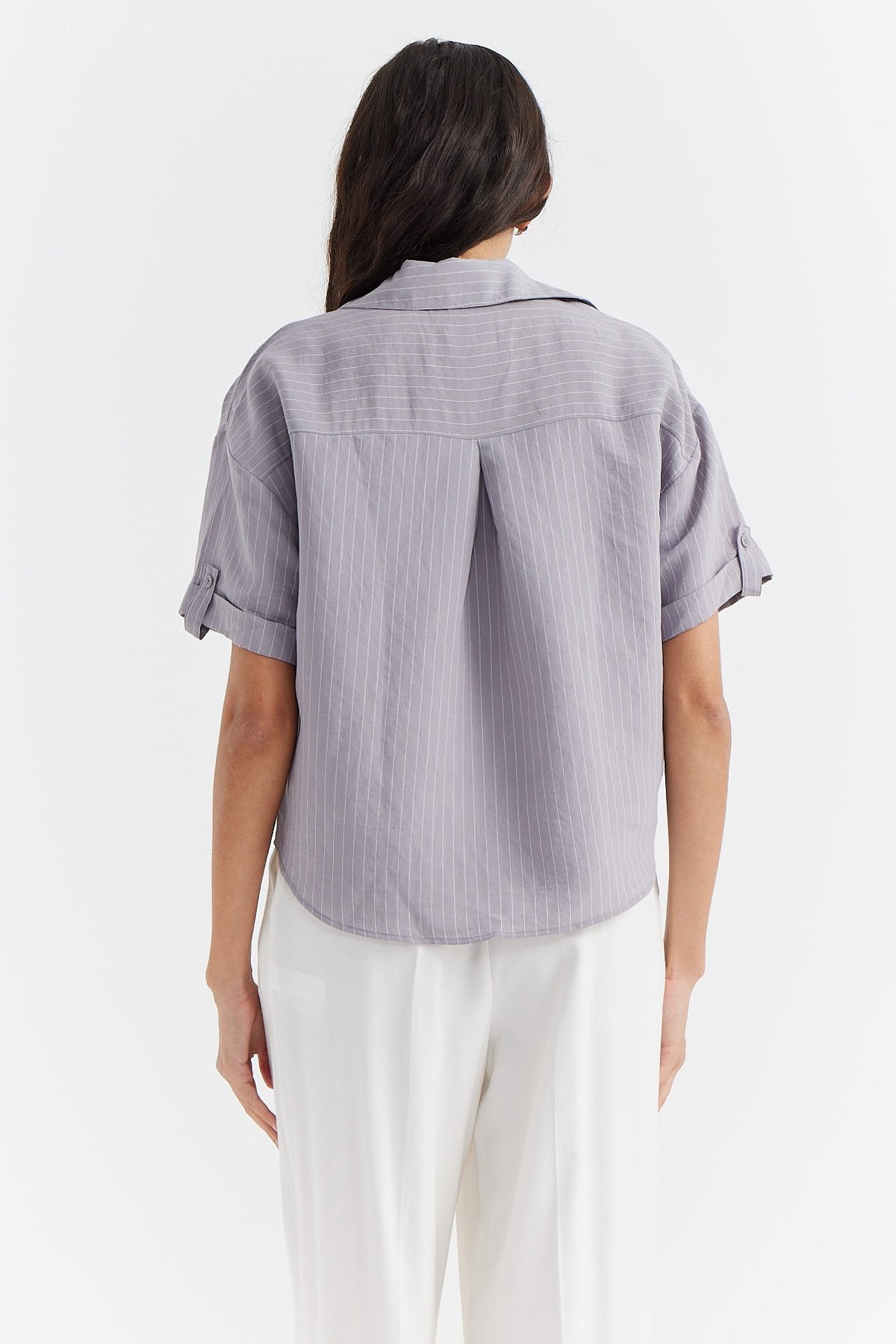 Women's Striped Shirt with Pocket Detail