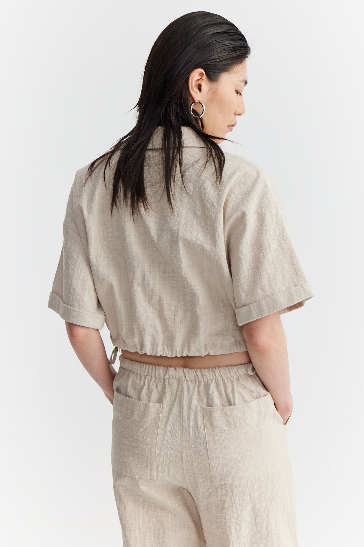 Women's Textured Shirt with Flap Pocket