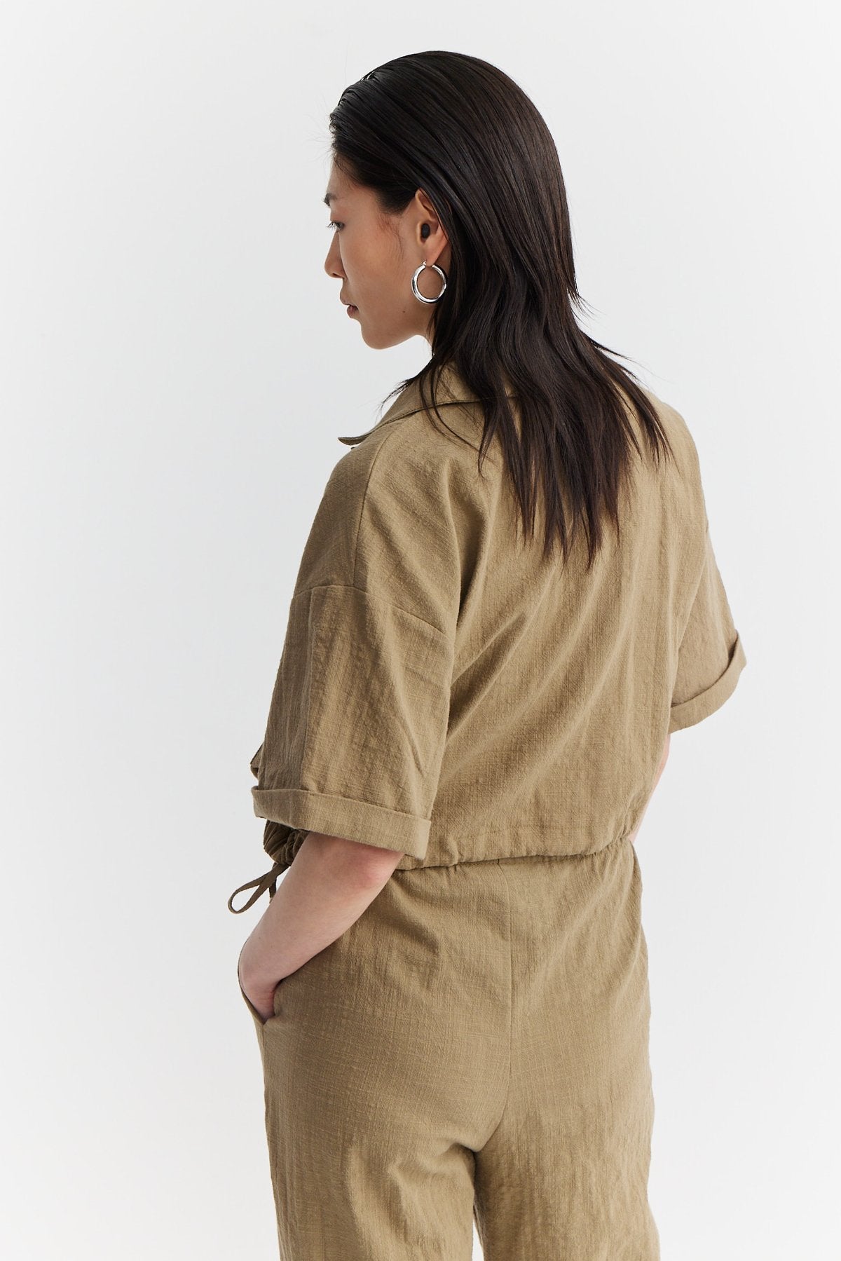 Women's Textured Shirt with Flap Pocket