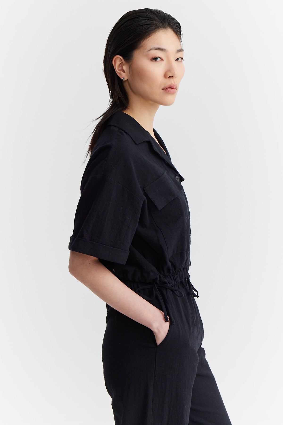 Women's Textured Shirt with Flap Pocket