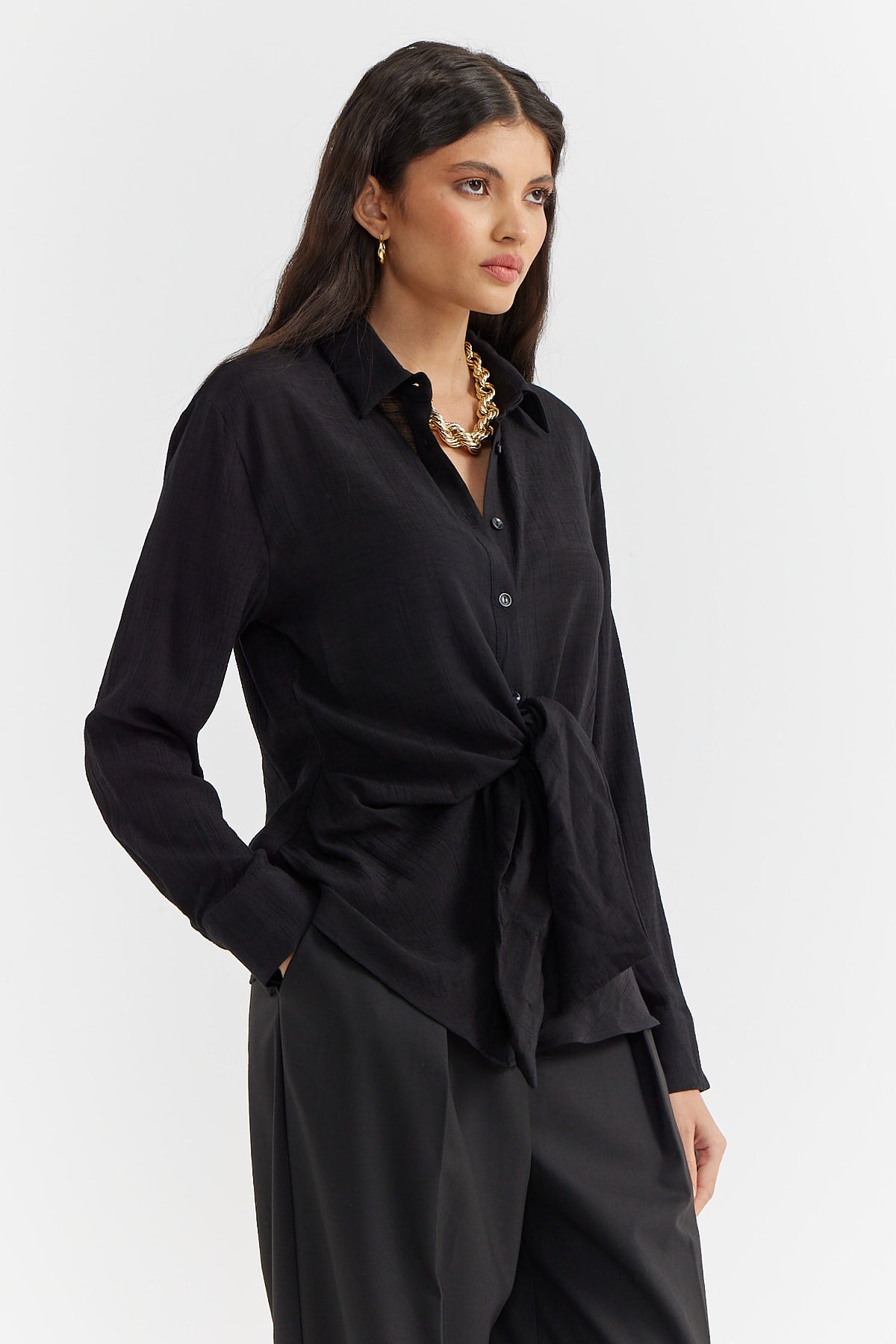 Women's Knotted and Flowy Shirt