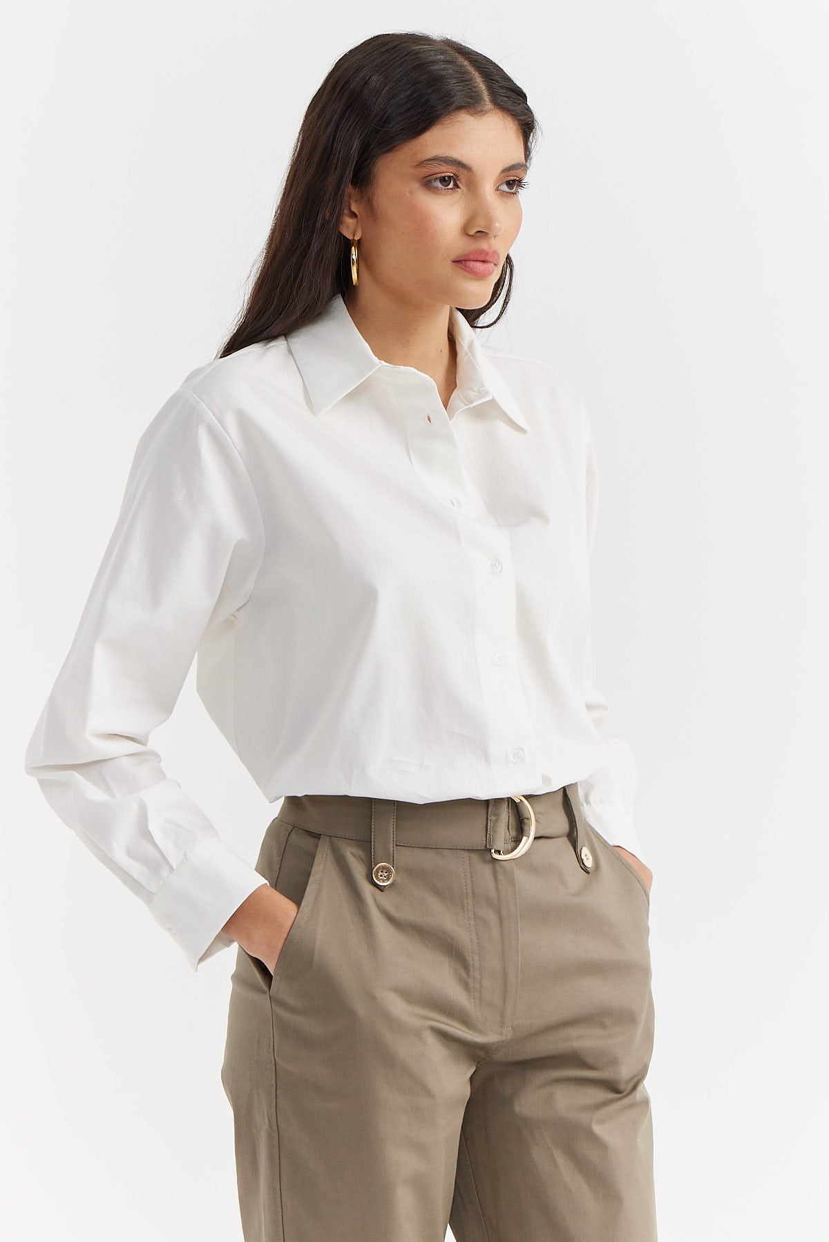 Women's Pocket Detailed Cotton Shirt