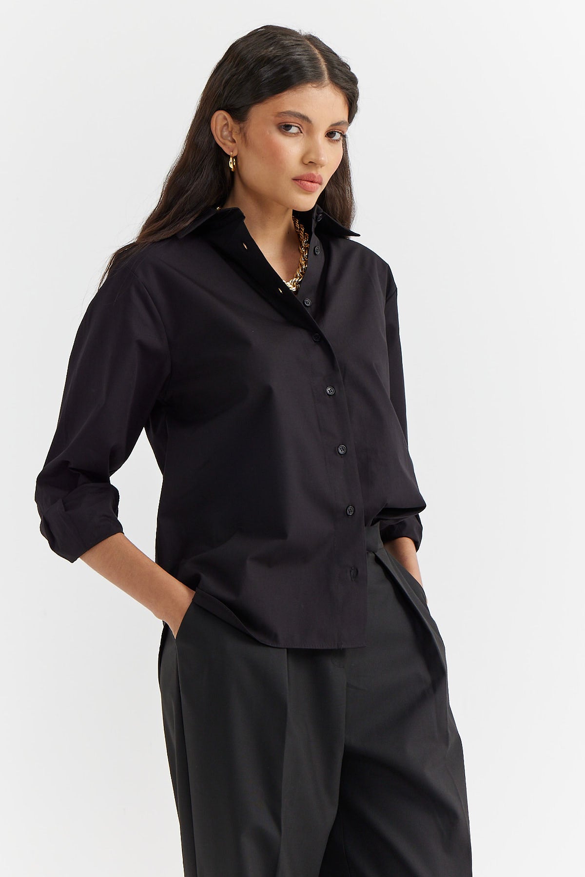 Women's Pocket Detailed Cotton Shirt