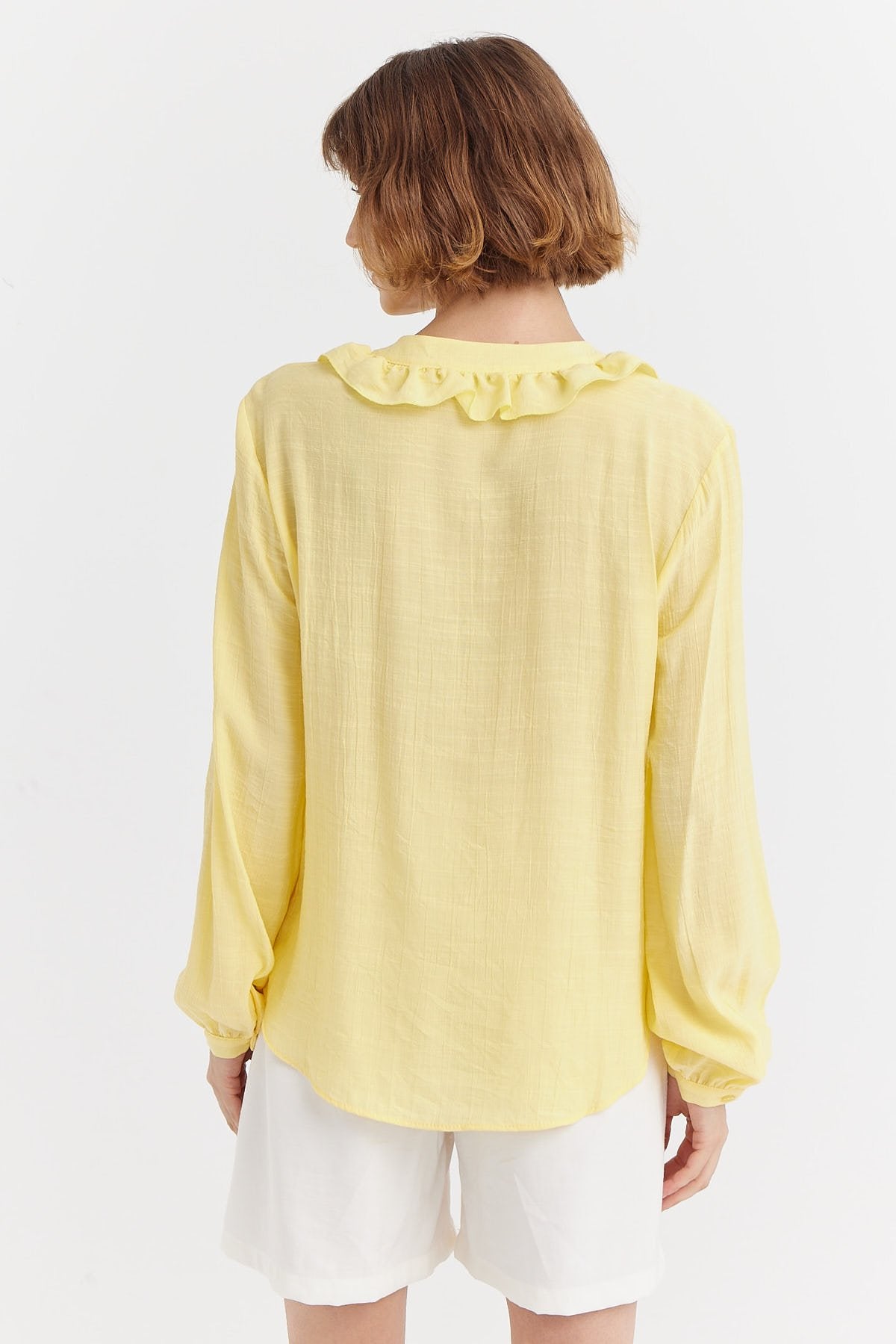 Women's Ruffle Detailed Collar Shirt