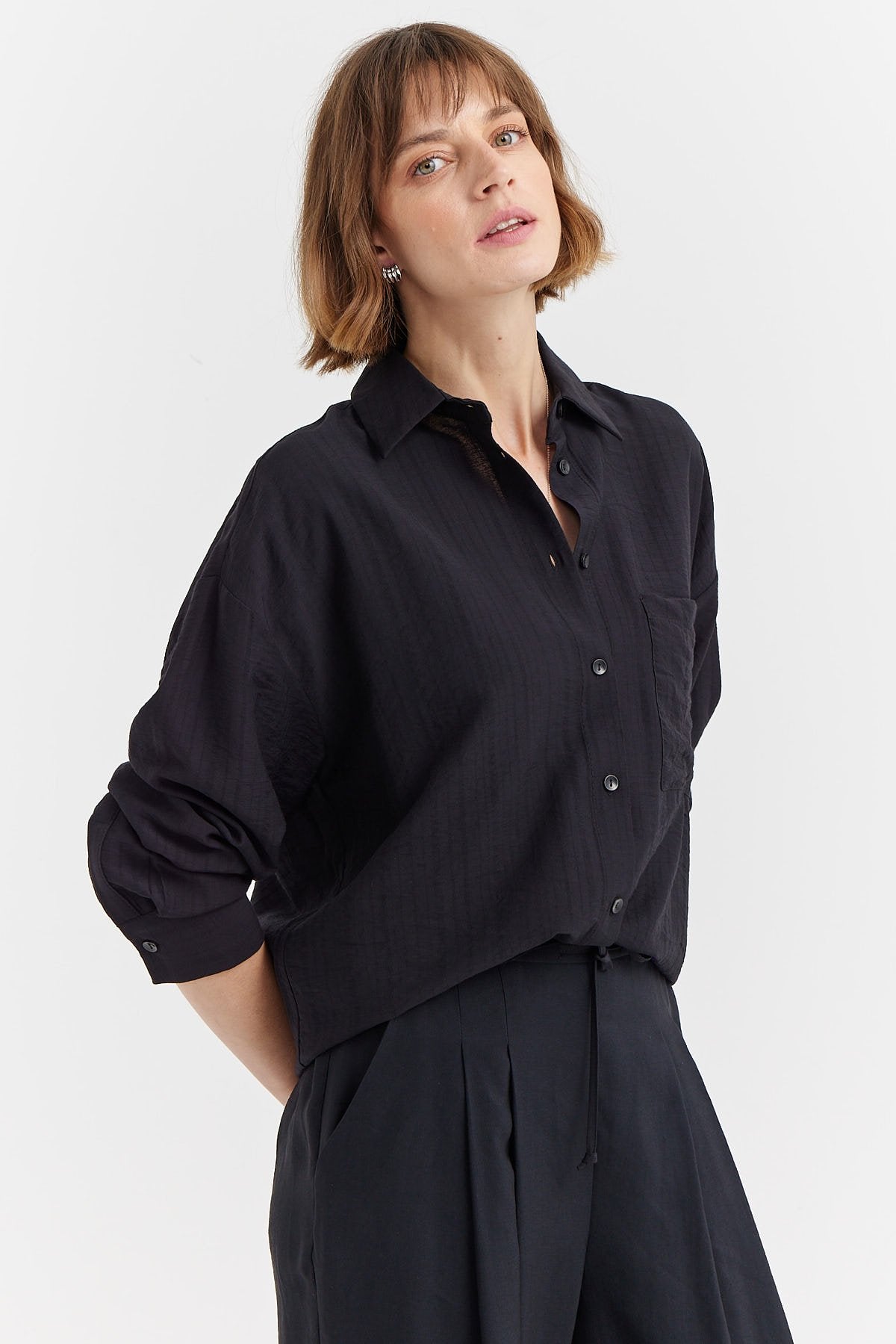 Women's Textured Oversize Shirt