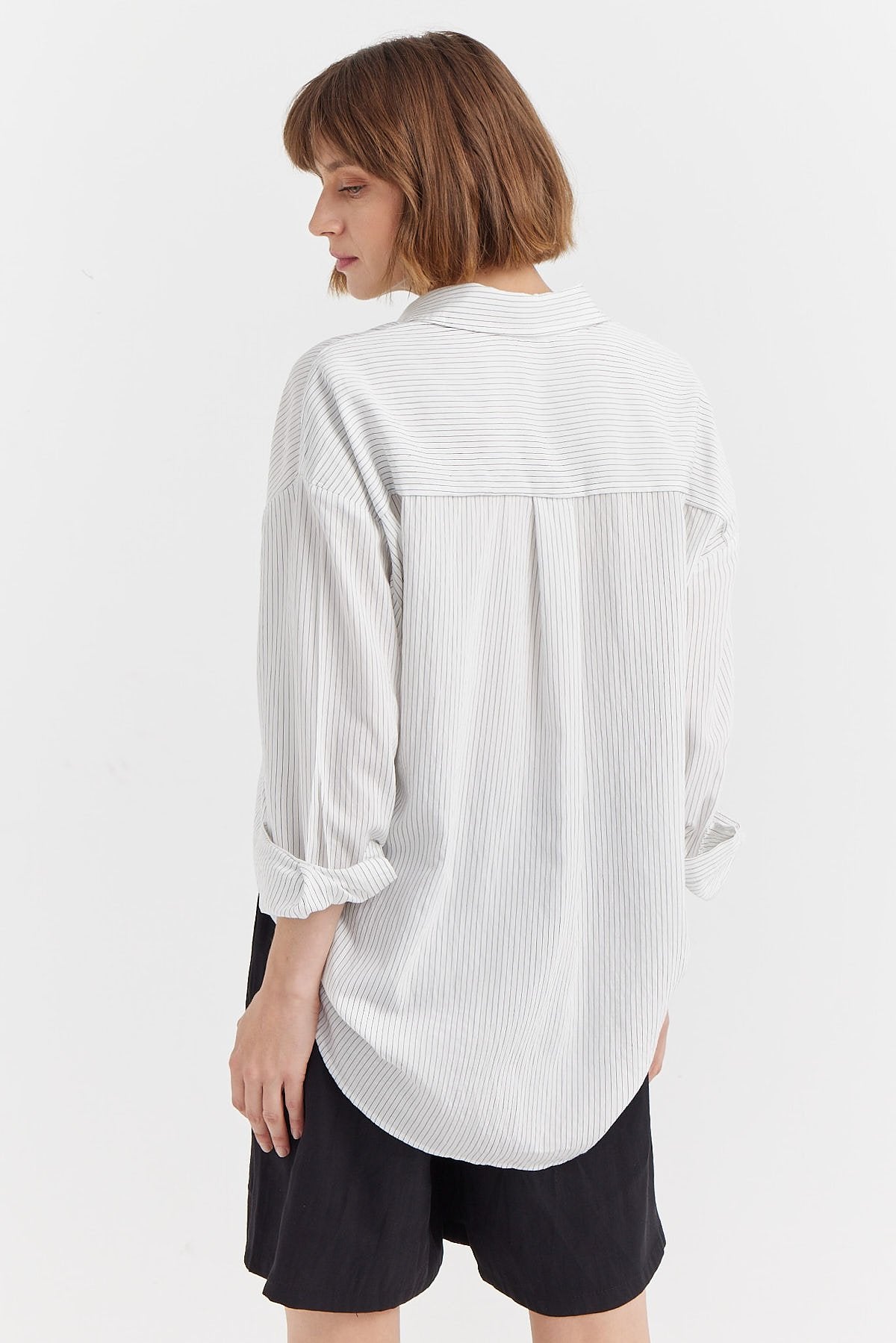 Women's Striped Single Pocket Shirt