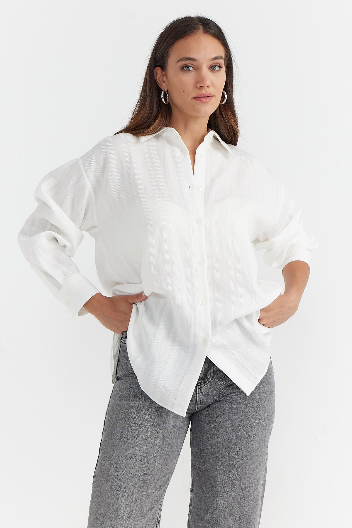 Women's Oversize Textured Shirt