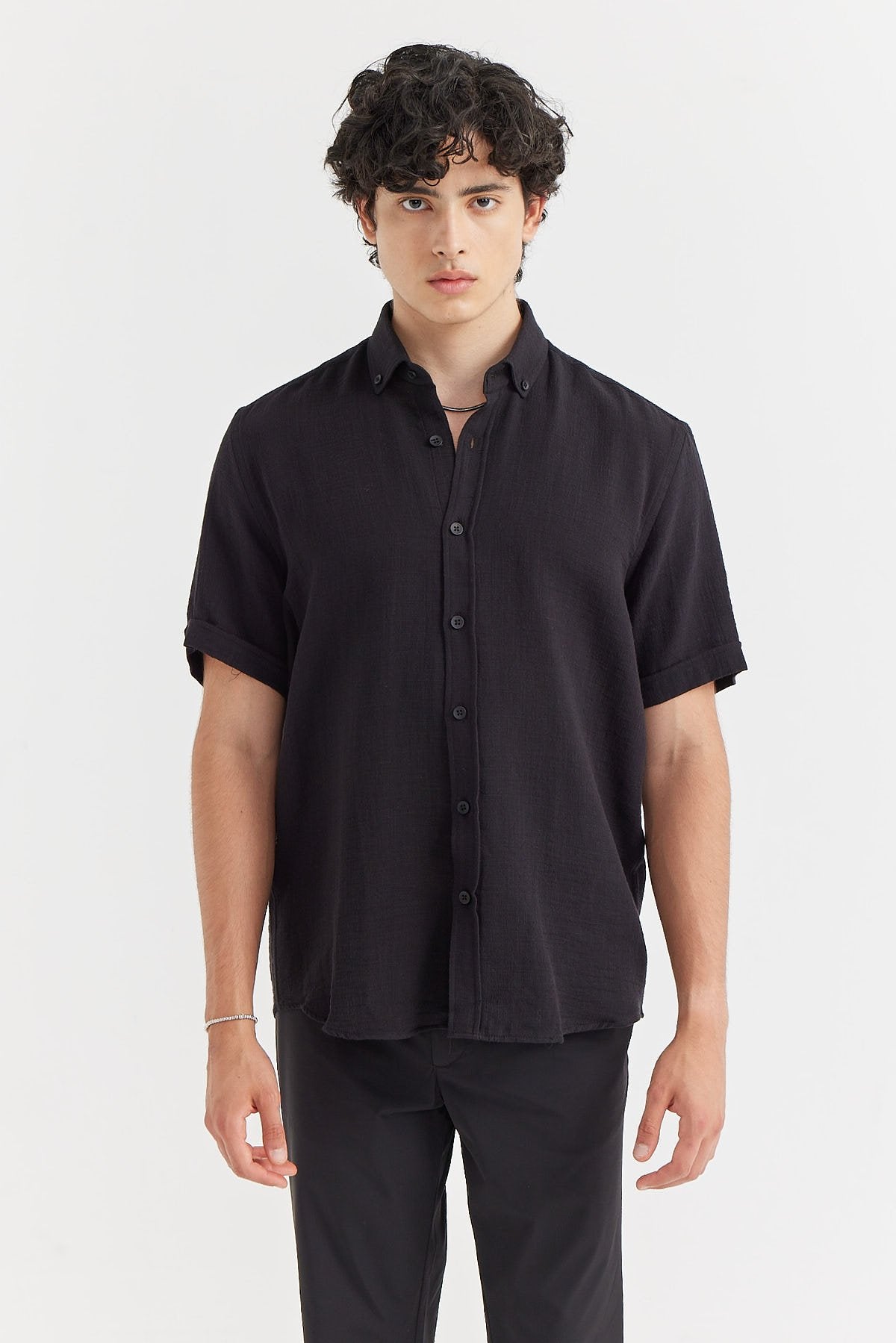 Men's Textured Short Sleeve Shirt