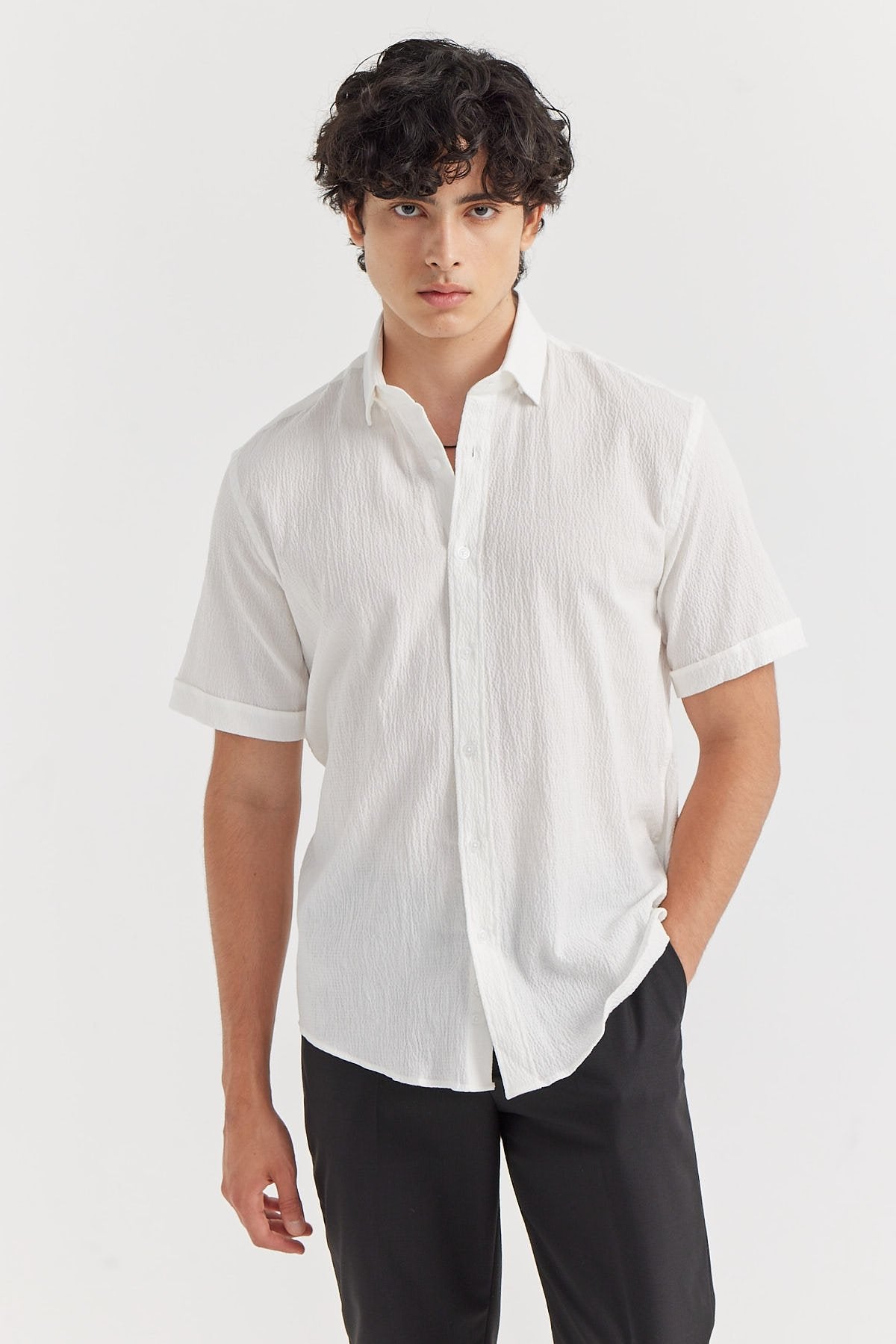 Men's Textured Short Sleeve Shirt