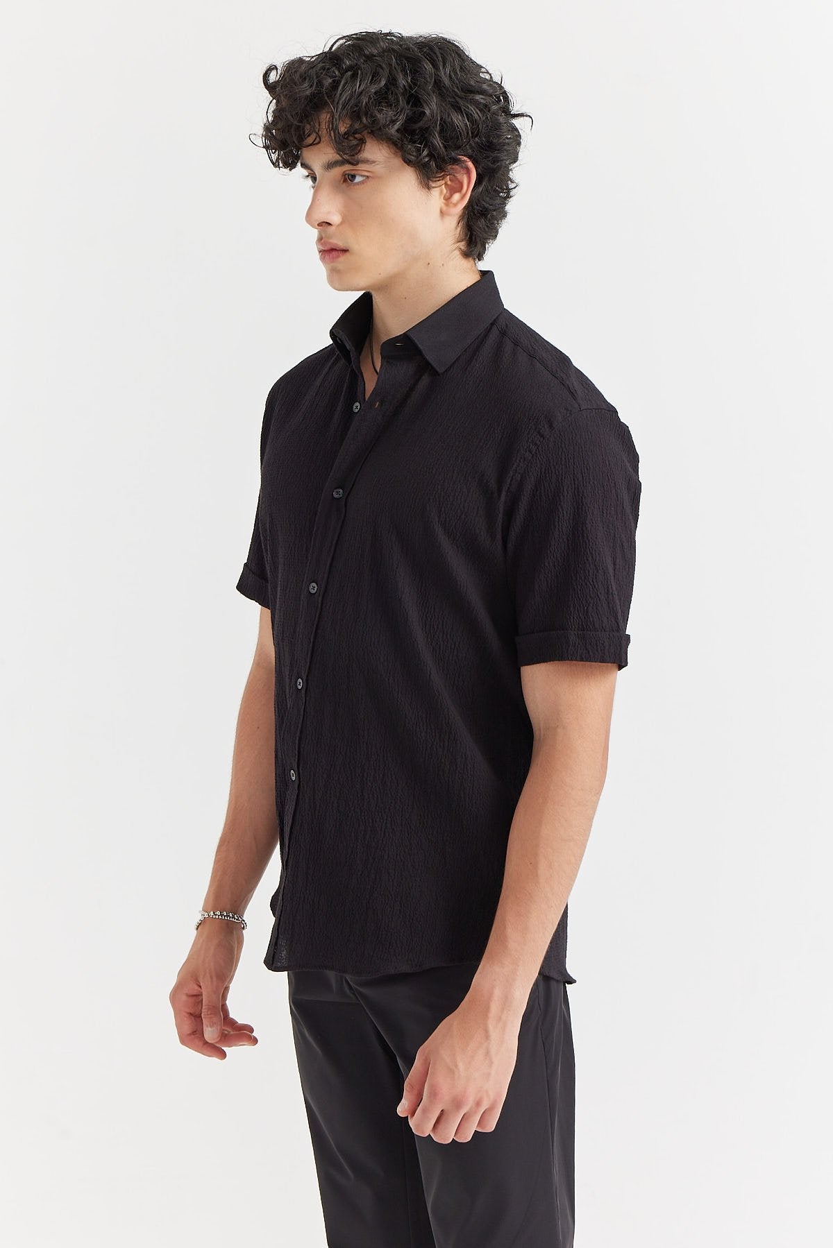 Men's Textured Short Sleeve Shirt
