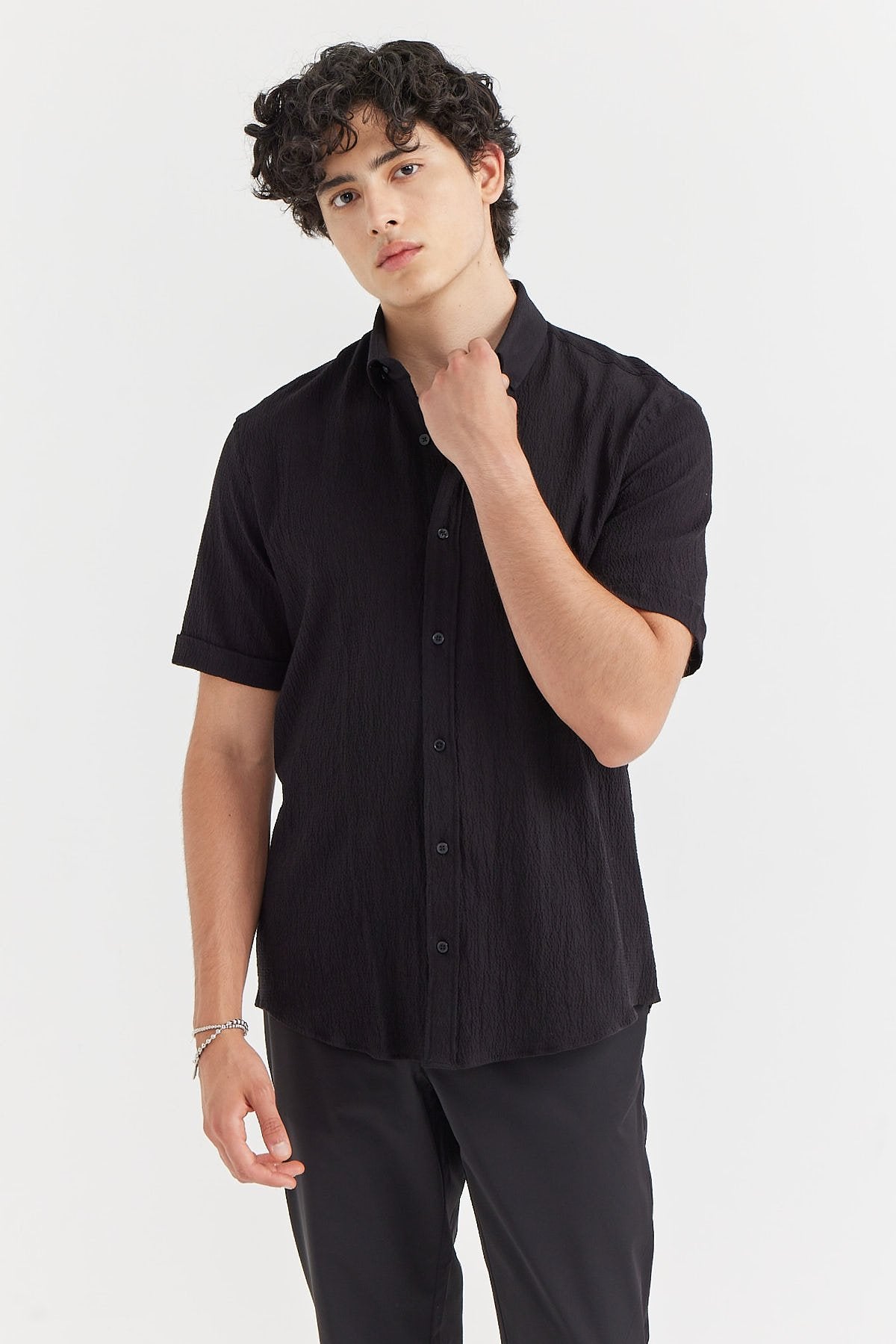 Men's Textured Short Sleeve Shirt