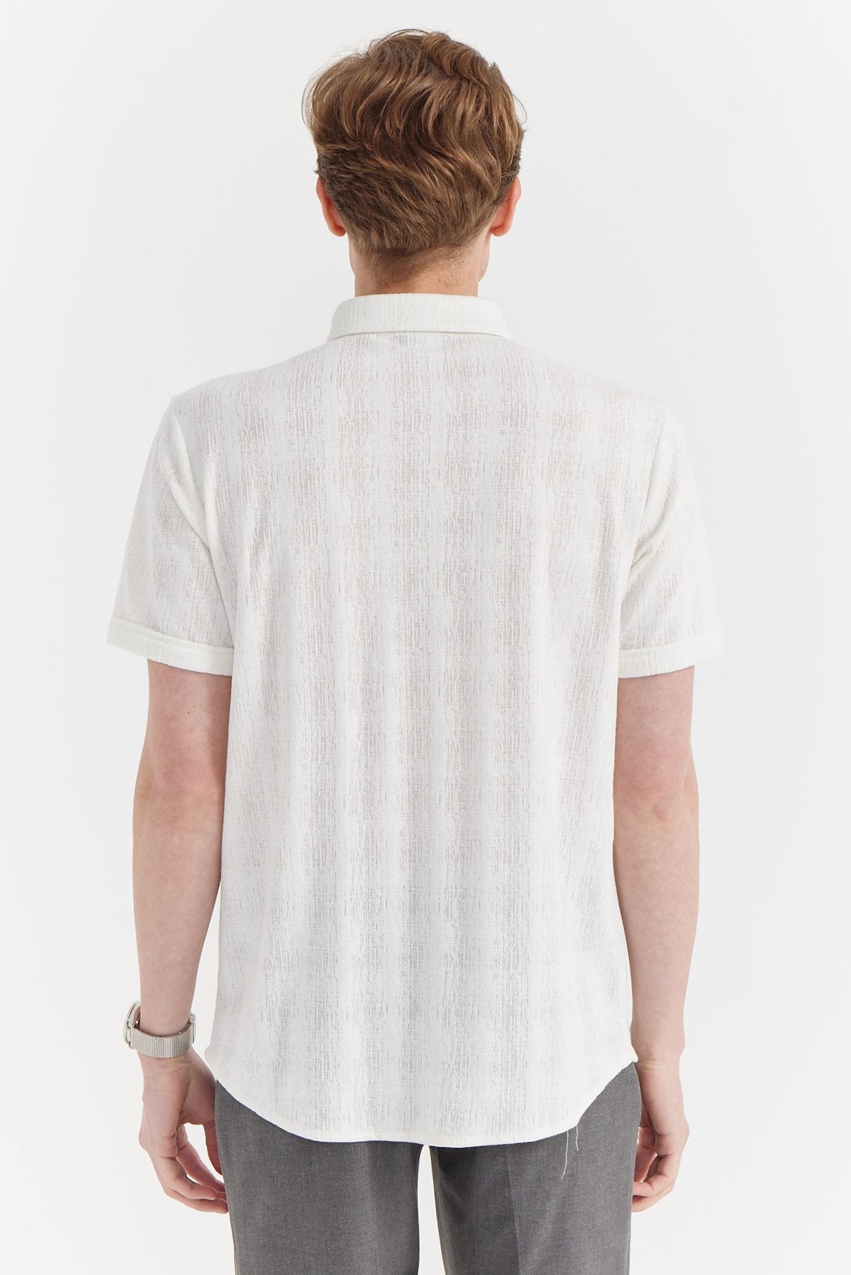Men's Short Sleeve Textured Shirt