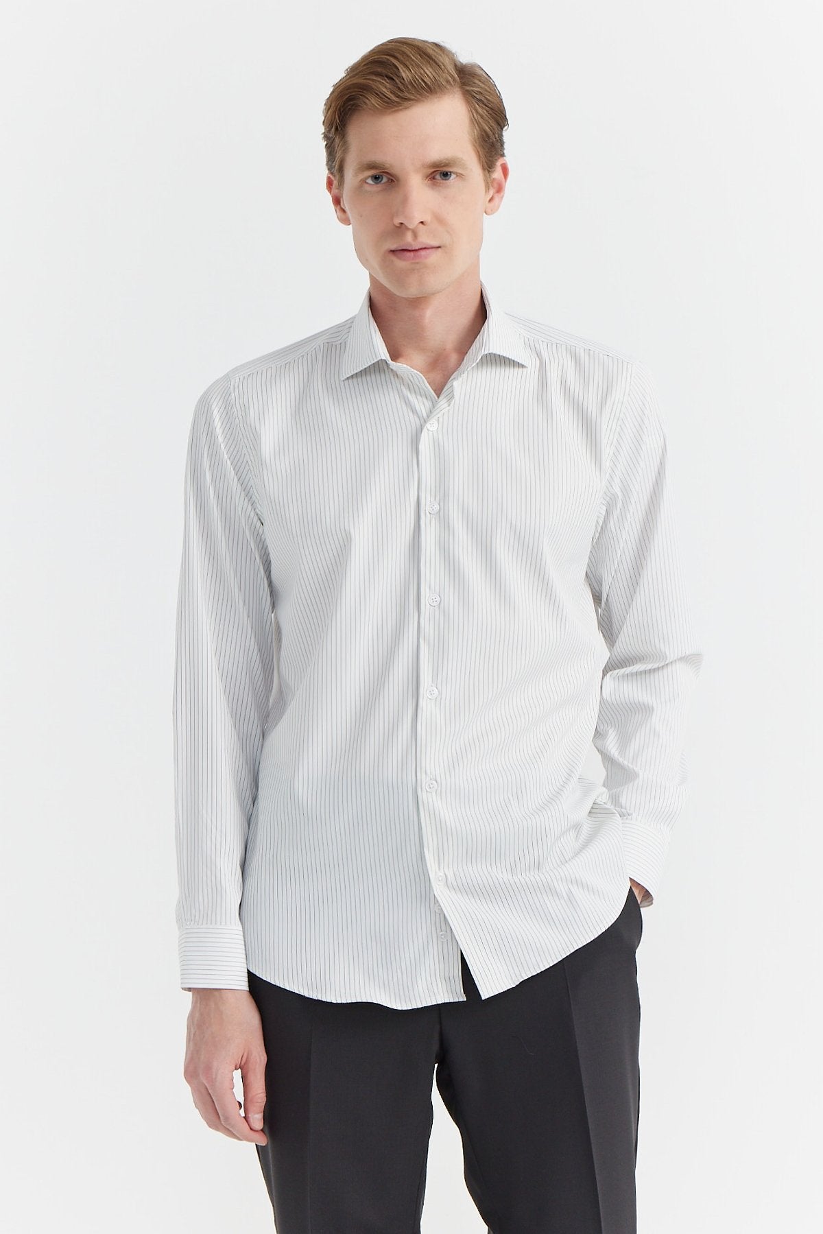 Men's Thin Striped Slim Fit Shirt