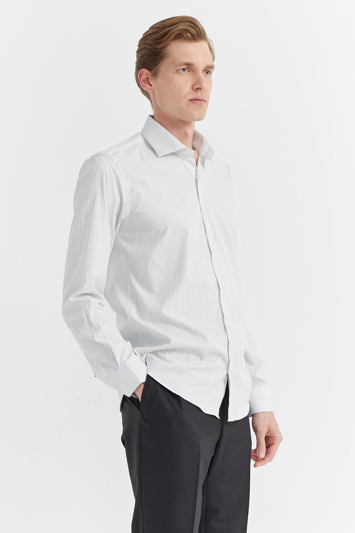 Men's Thin Striped Slim Fit Shirt