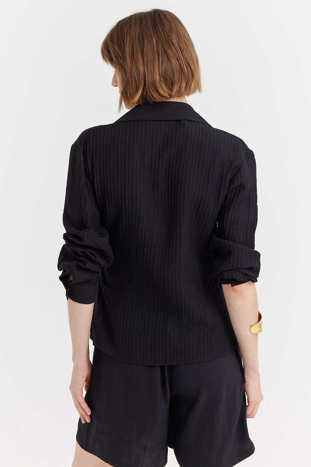 Women's Double-Breasted Side Buckle Blouse