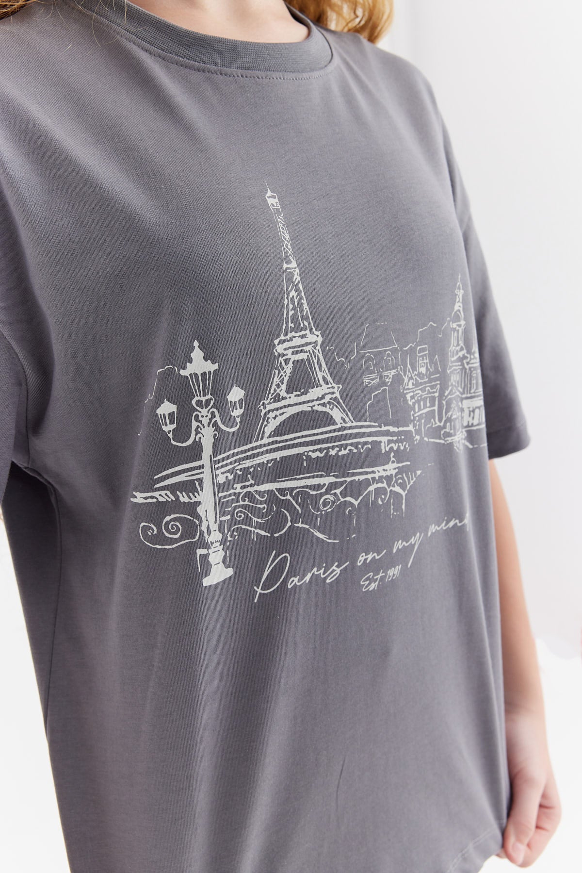 Girl's Printed Detailed T-shirt