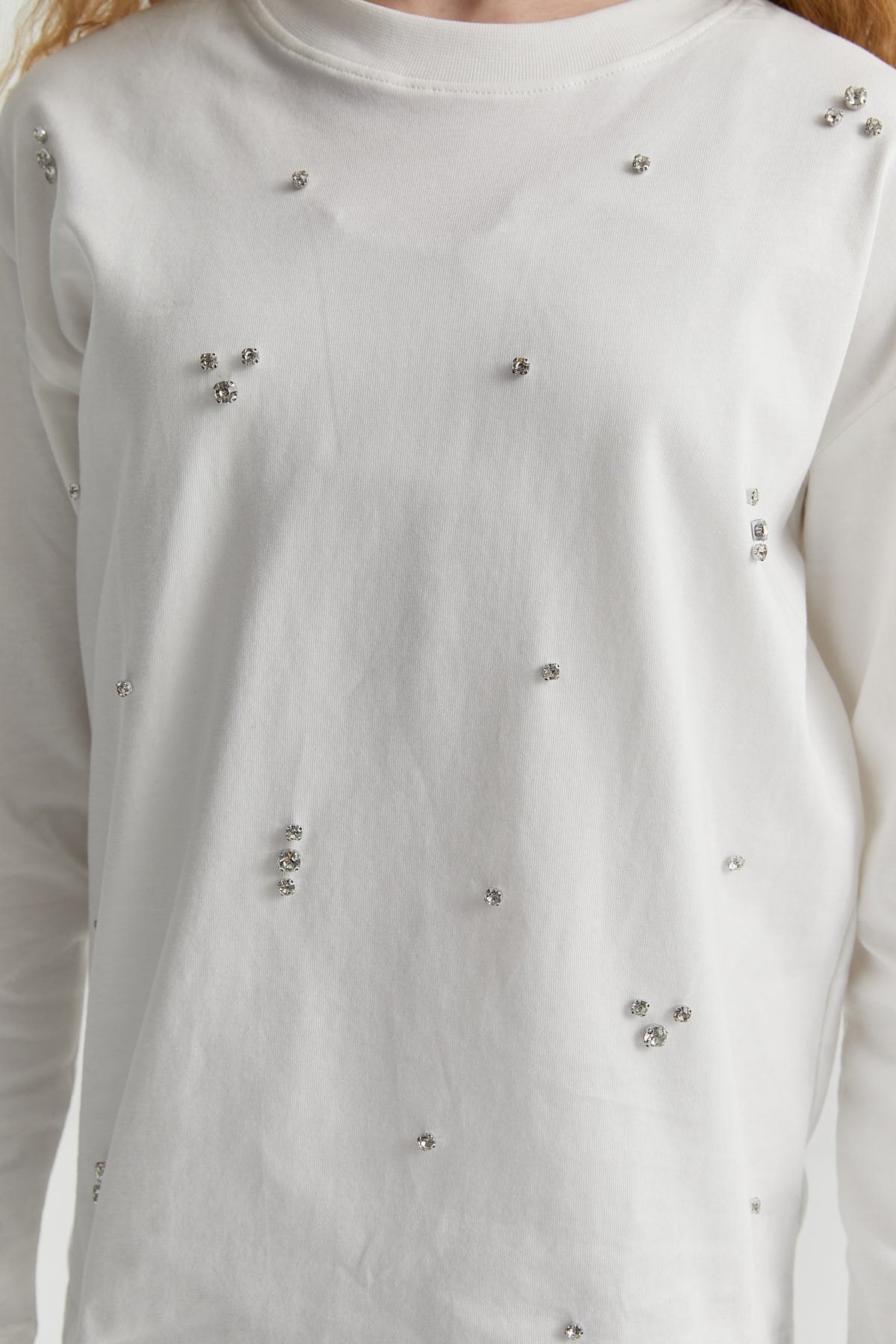 Girl's Stone Detailed Long Sleeve Blouse