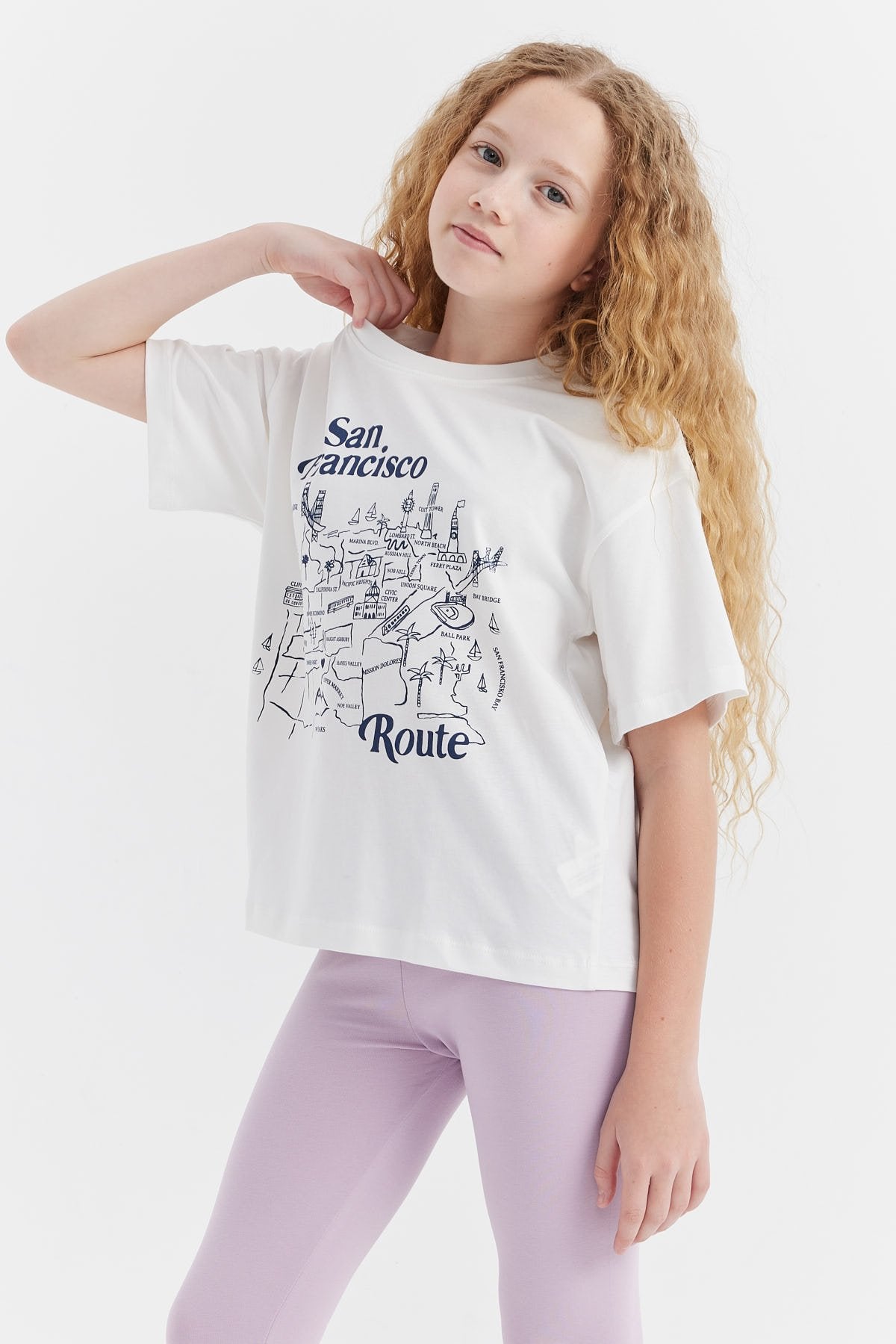 Girl's Printed Detailed T-shirt