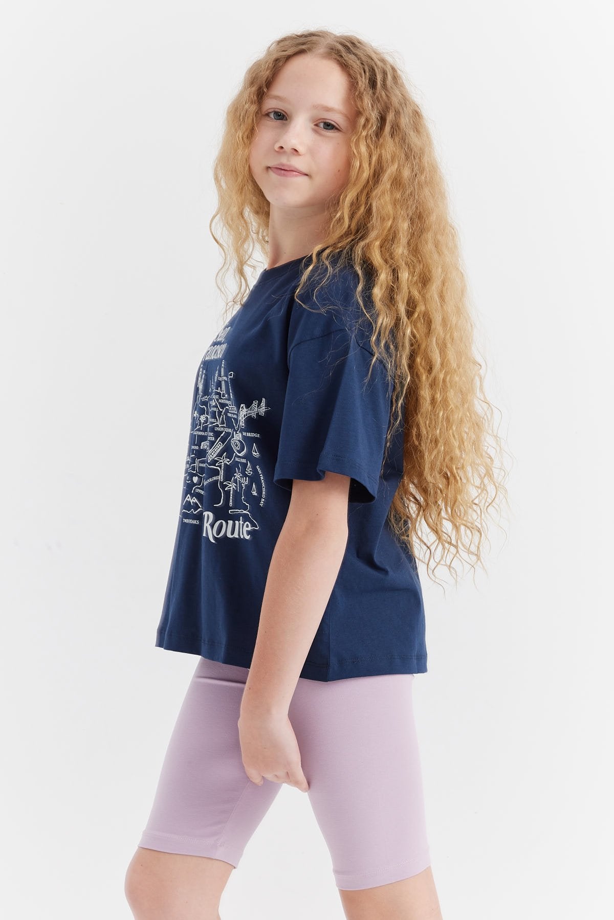 Girl's Printed Detailed T-shirt