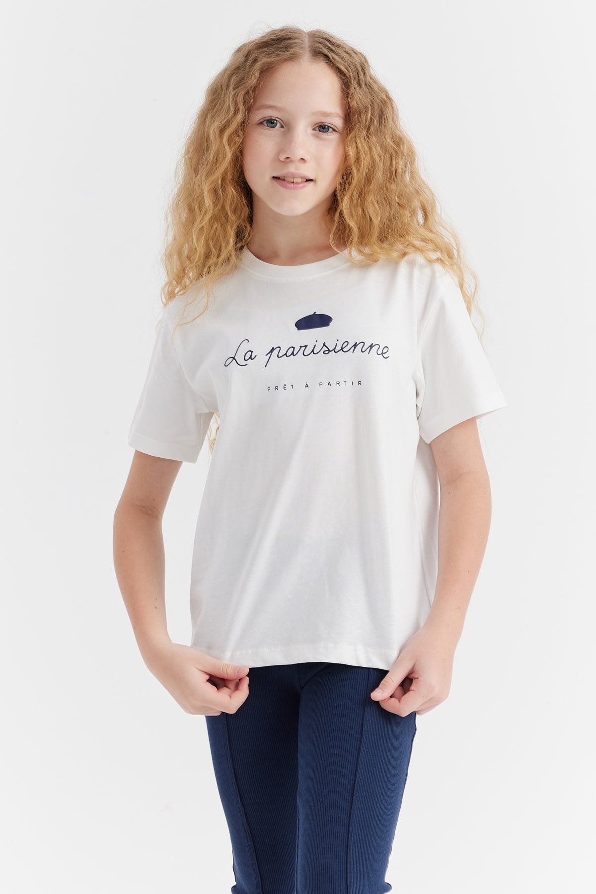Girl's Printed Detailed T-shirt