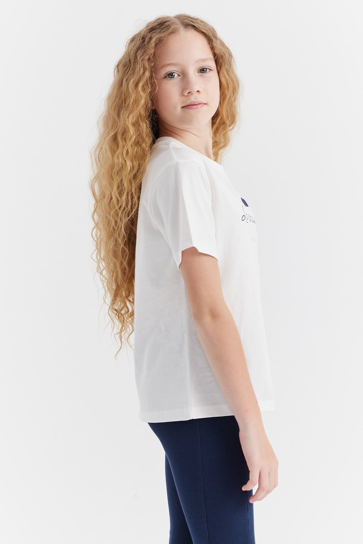 Girl's Printed Detailed T-shirt