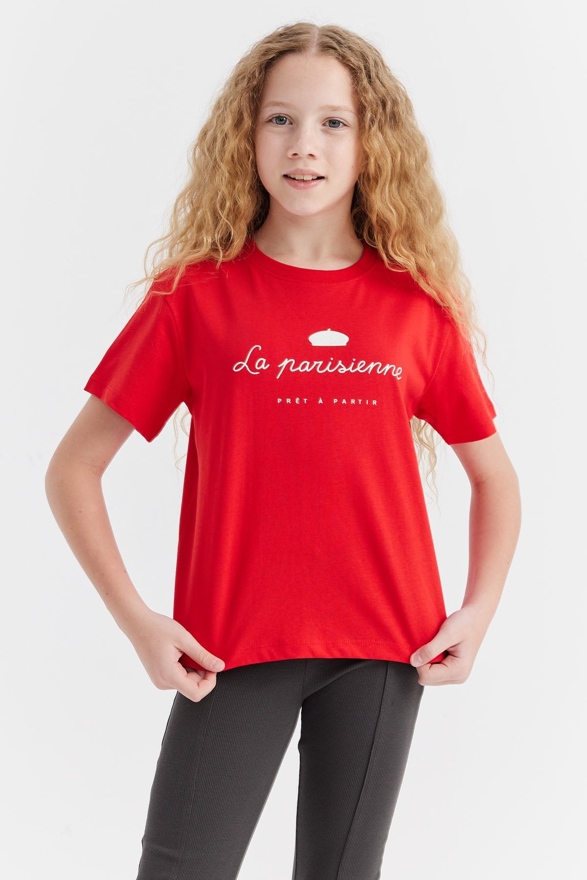 Girl's Printed Detailed T-shirt