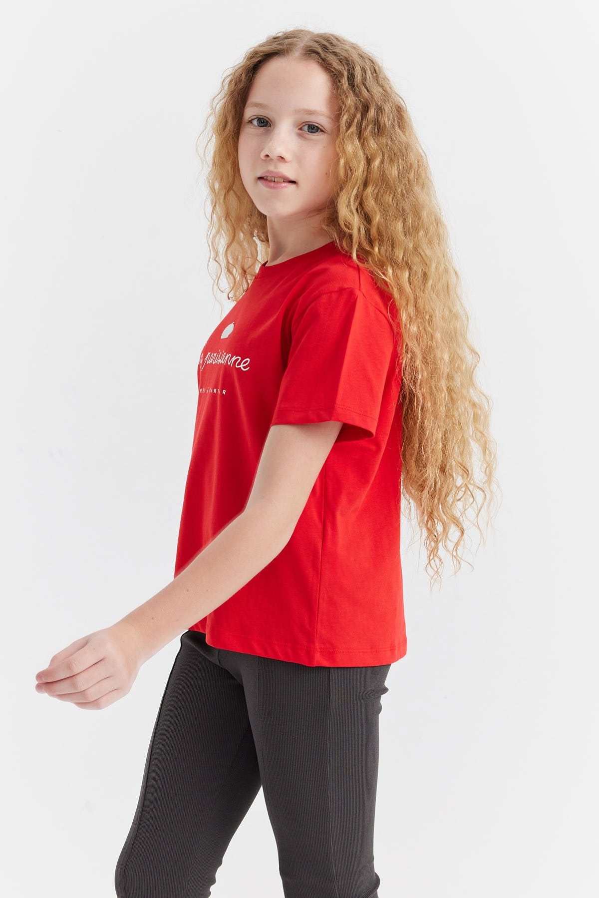 Girl's Printed Detailed T-shirt