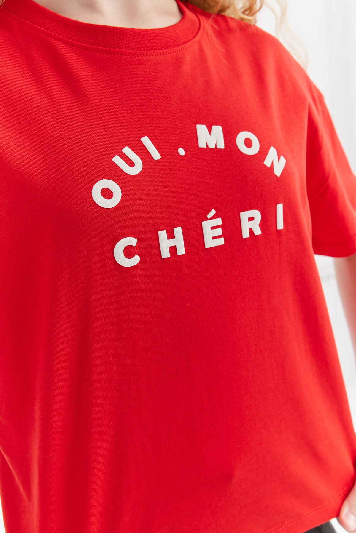 Girl's T-shirt with Embossed Print Detail