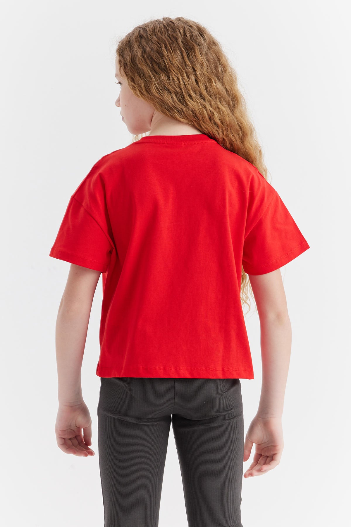 Girl's T-shirt with Embossed Print Detail