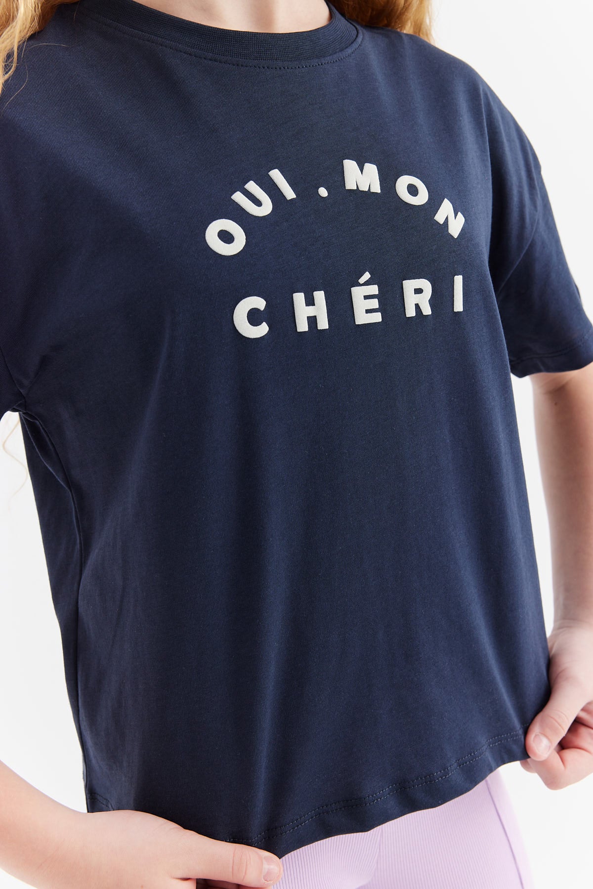 Girl's T-shirt with Embossed Print Detail