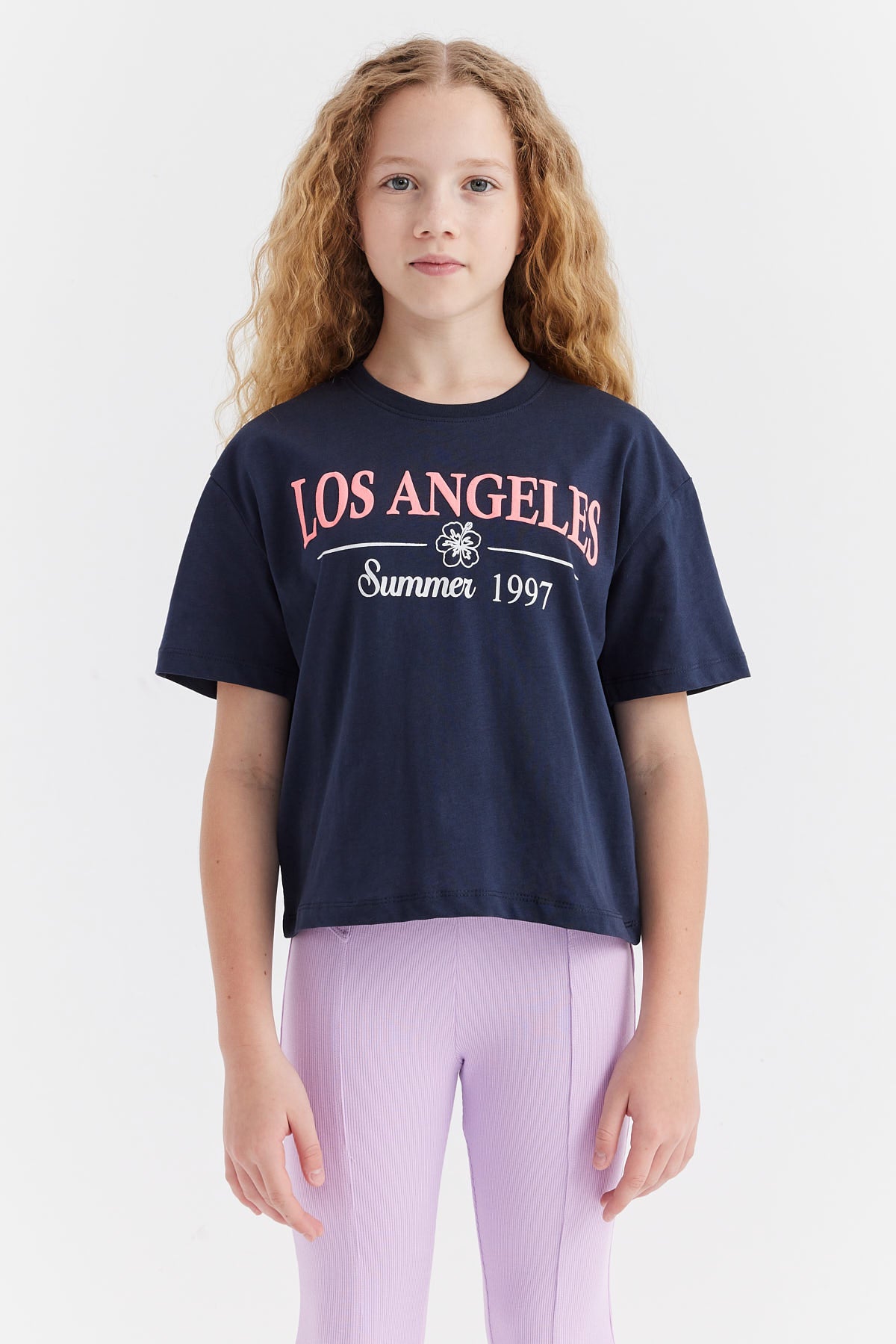 Girl's T-shirt with Embossed Print Detail