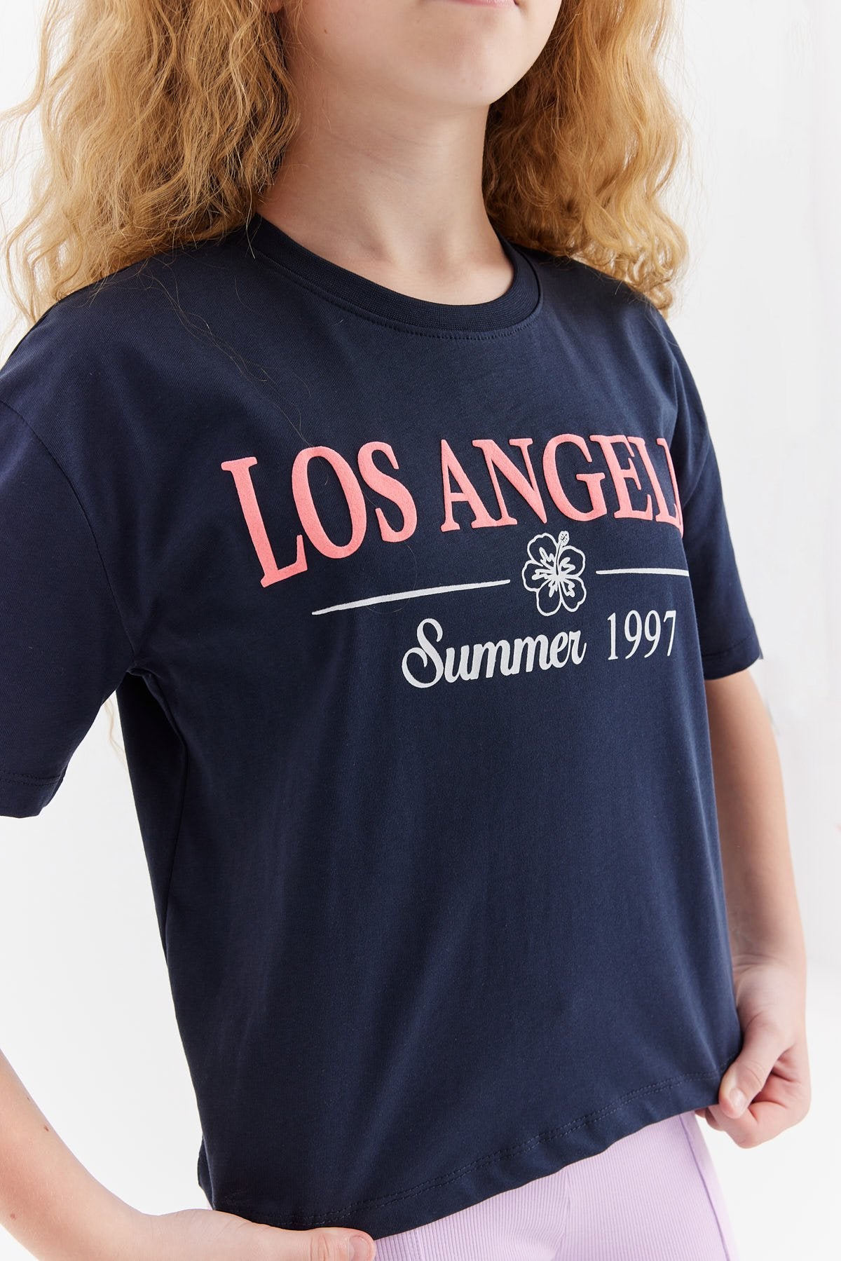 Girl's T-shirt with Embossed Print Detail