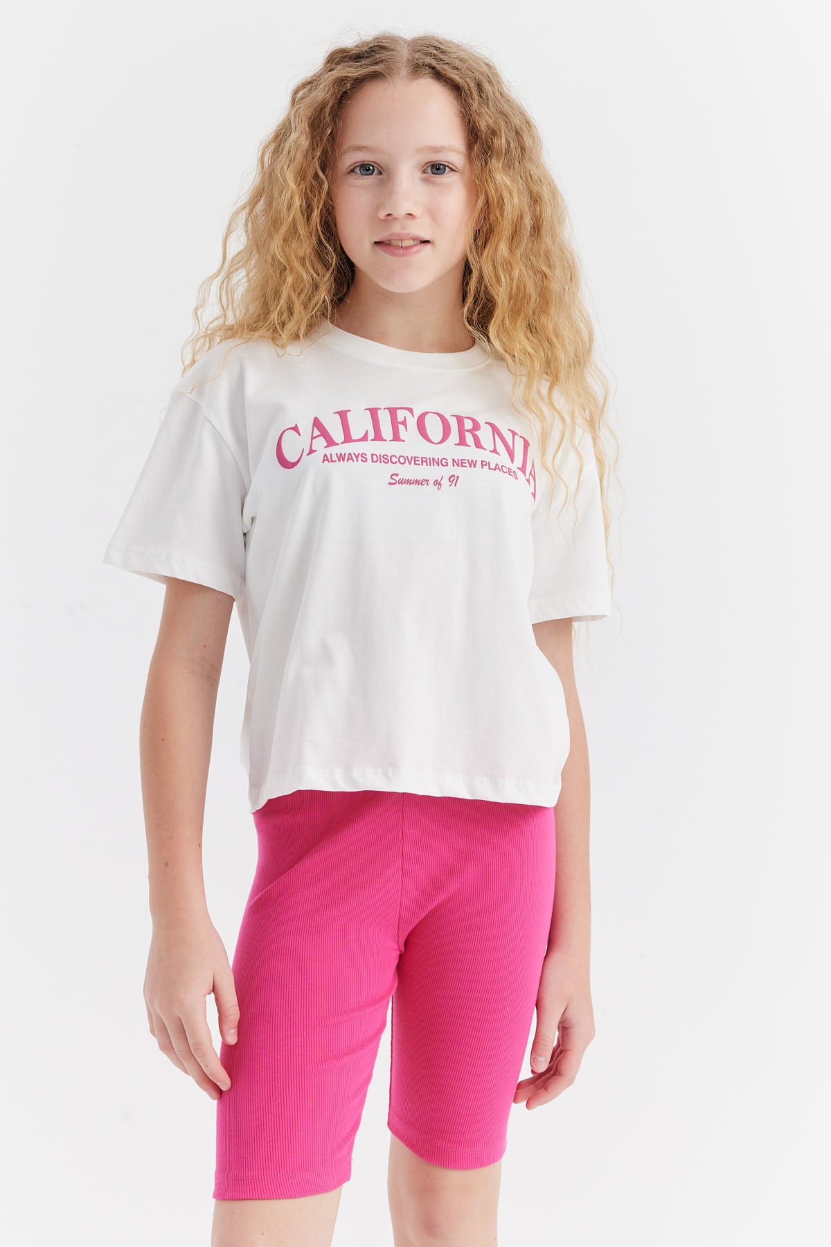 Girl's T-shirt with Embossed Print Detail