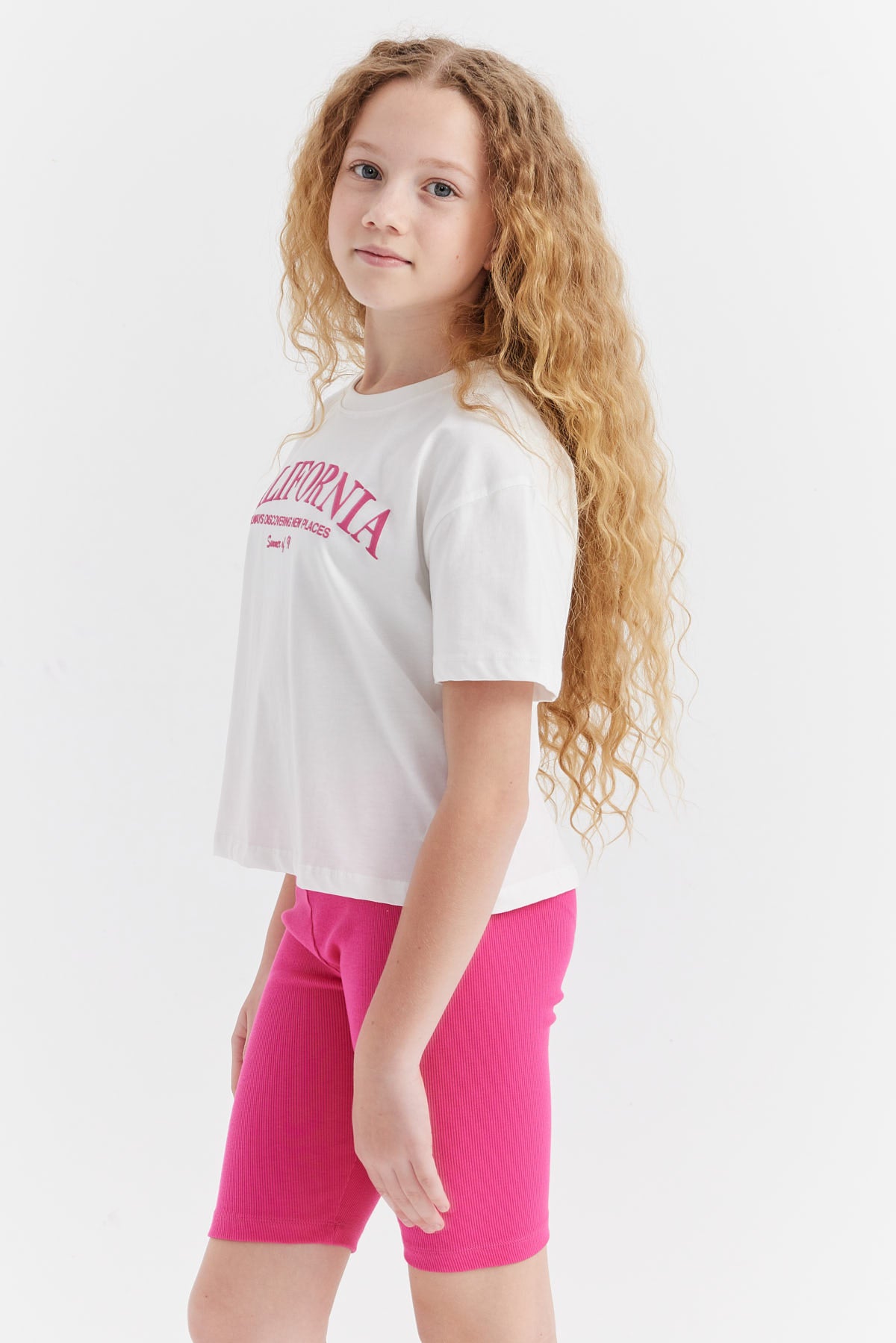 Girl's T-shirt with Embossed Print Detail