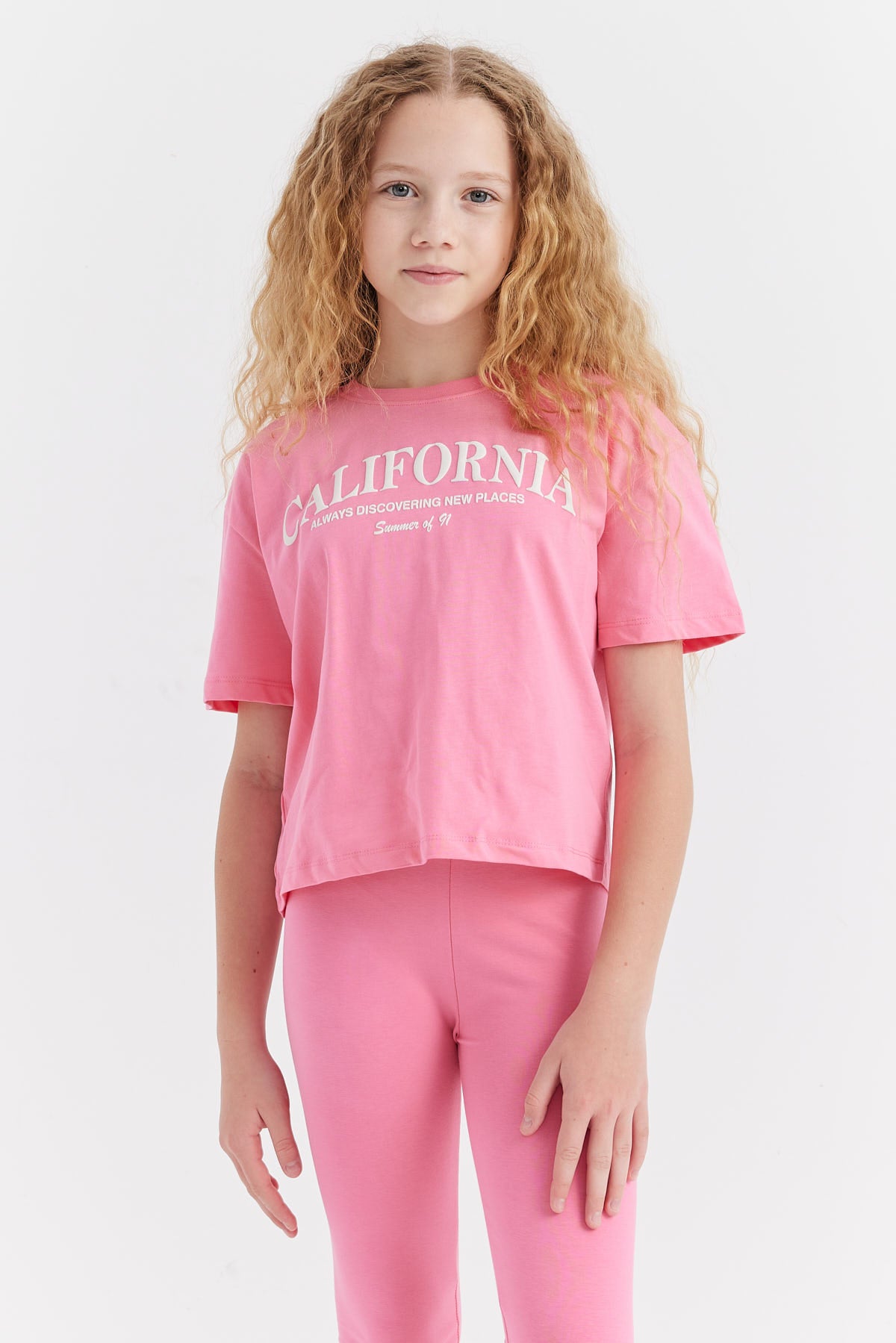 Girl's T-shirt with Embossed Print Detail