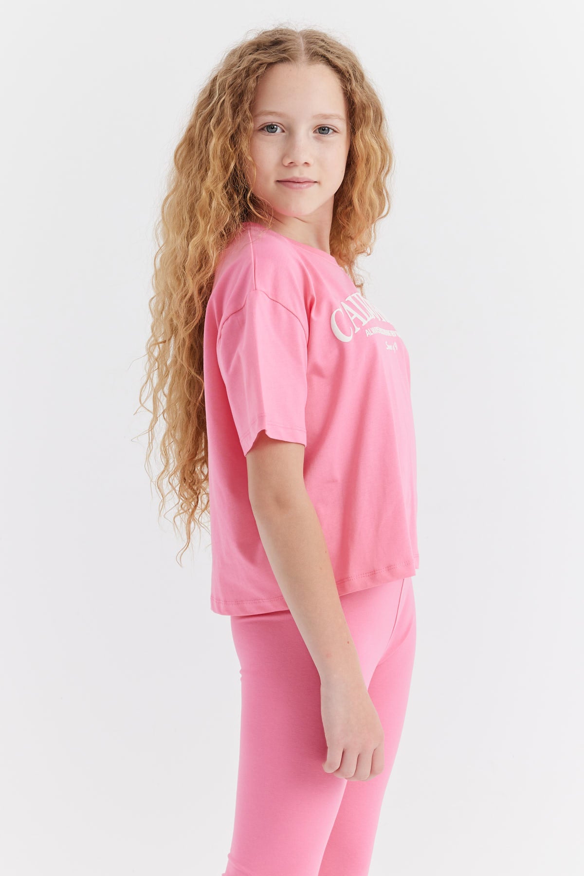 Girl's T-shirt with Embossed Print Detail
