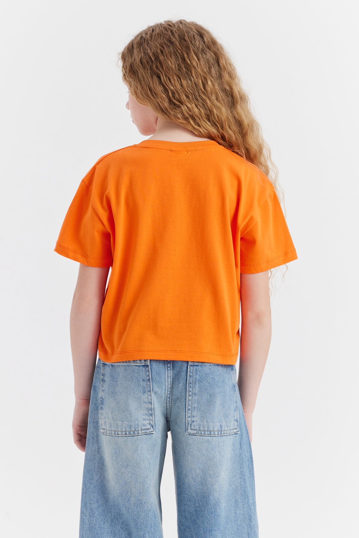 Girl's T-shirt with Embossed Print Detail